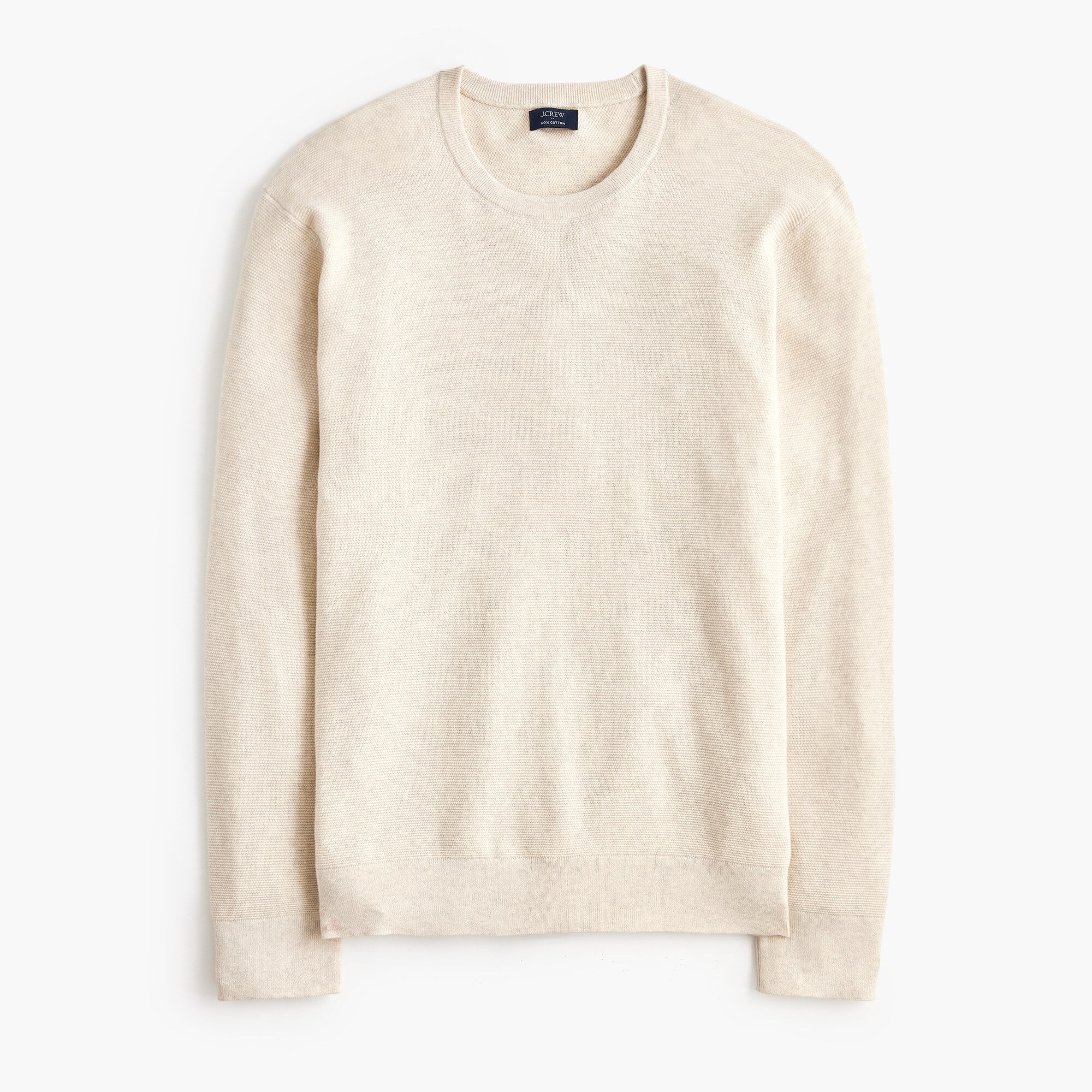 Cotton moss-stitch crewneck sweater