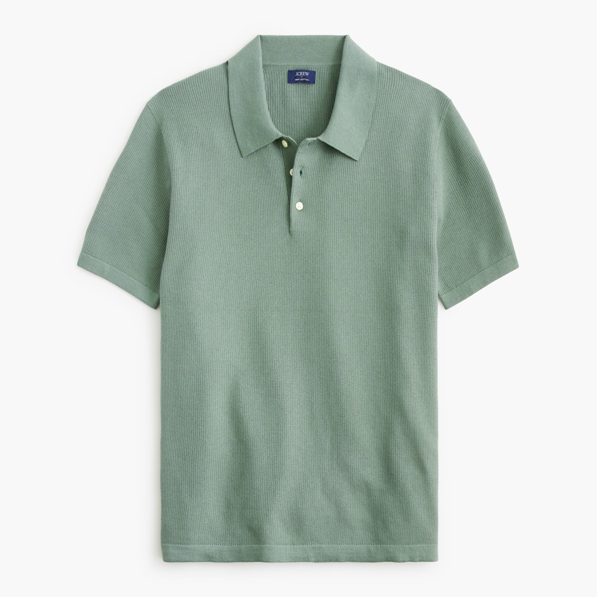  Textured cotton sweater-polo