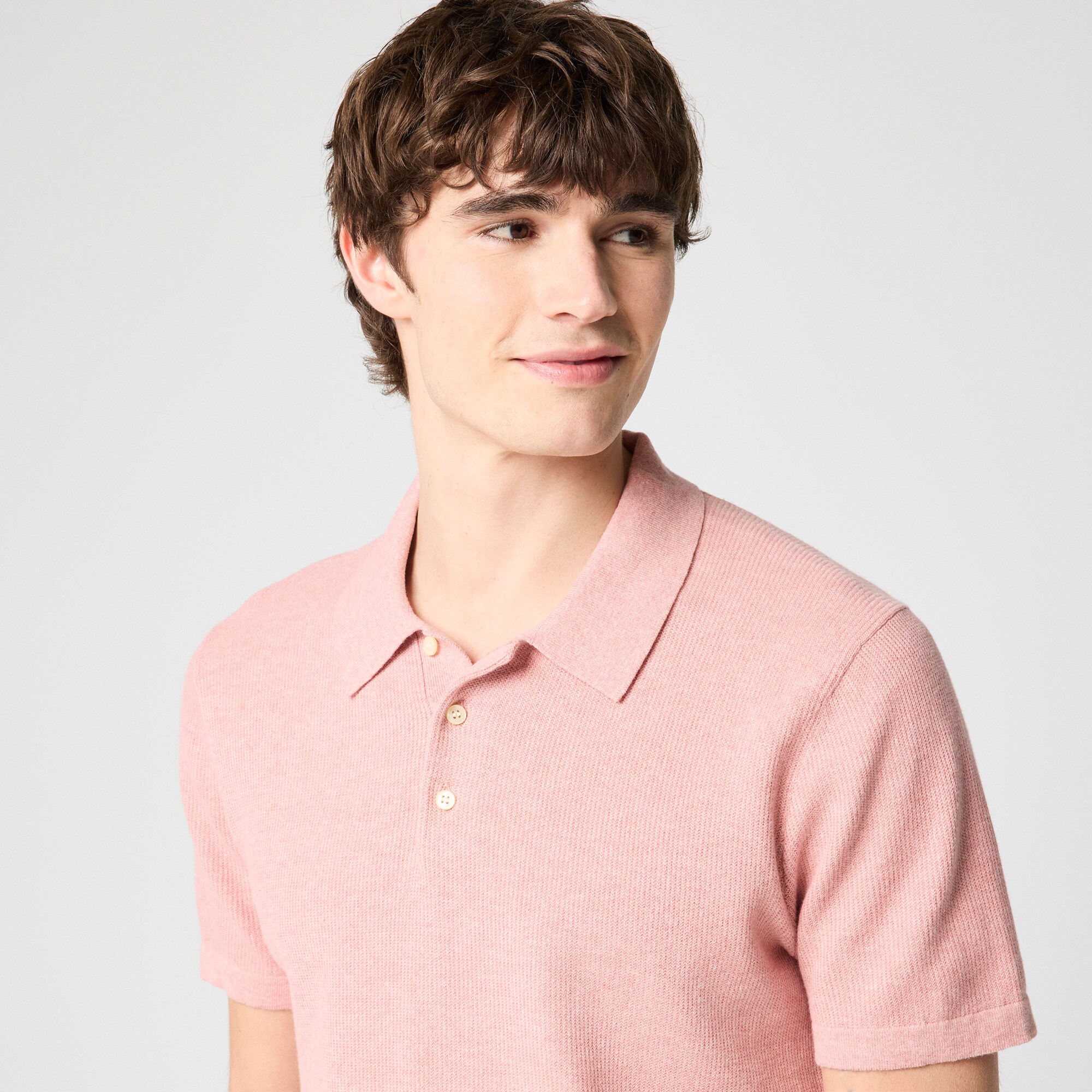 Textured cotton sweater-polo