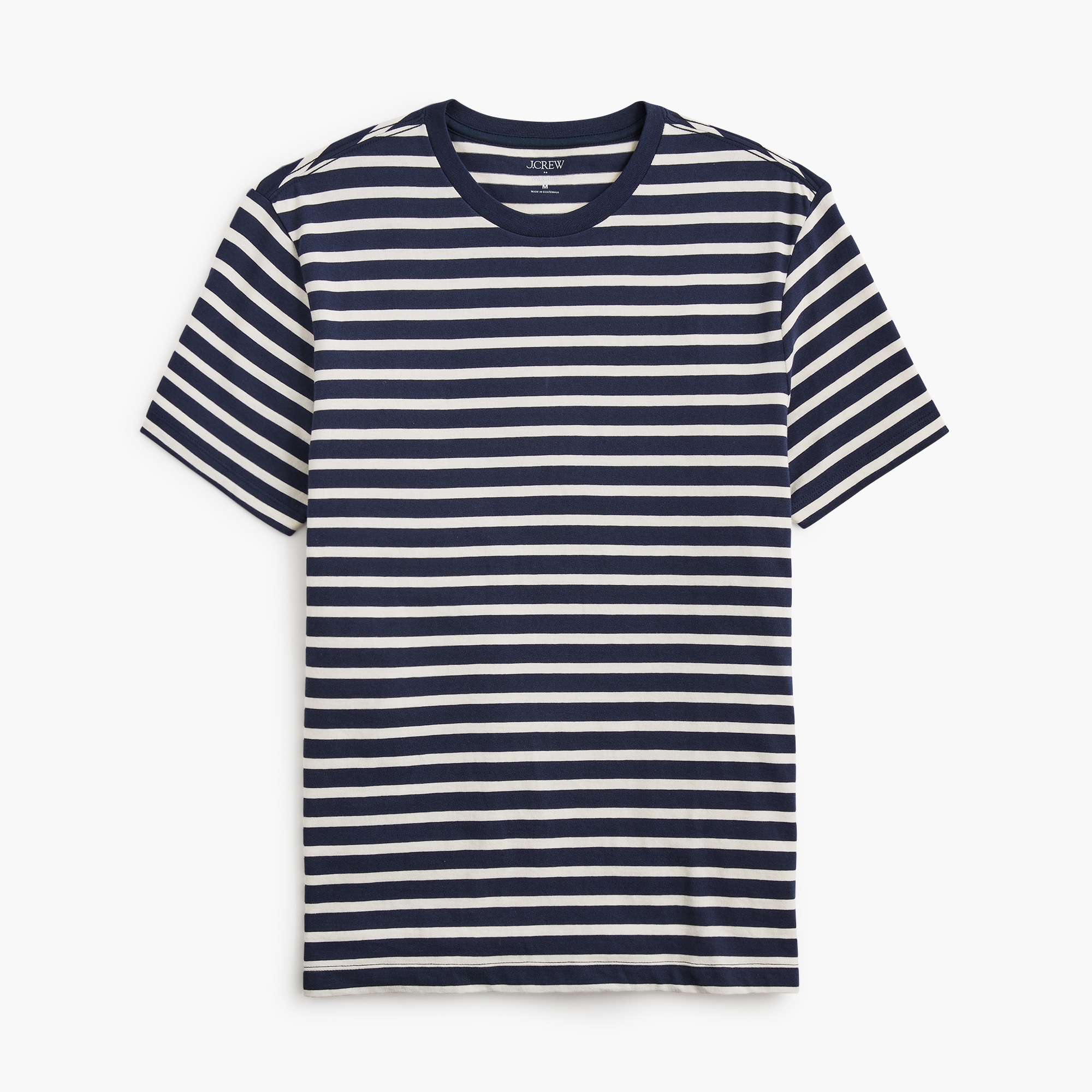 Cotton washed striped jersey tee
