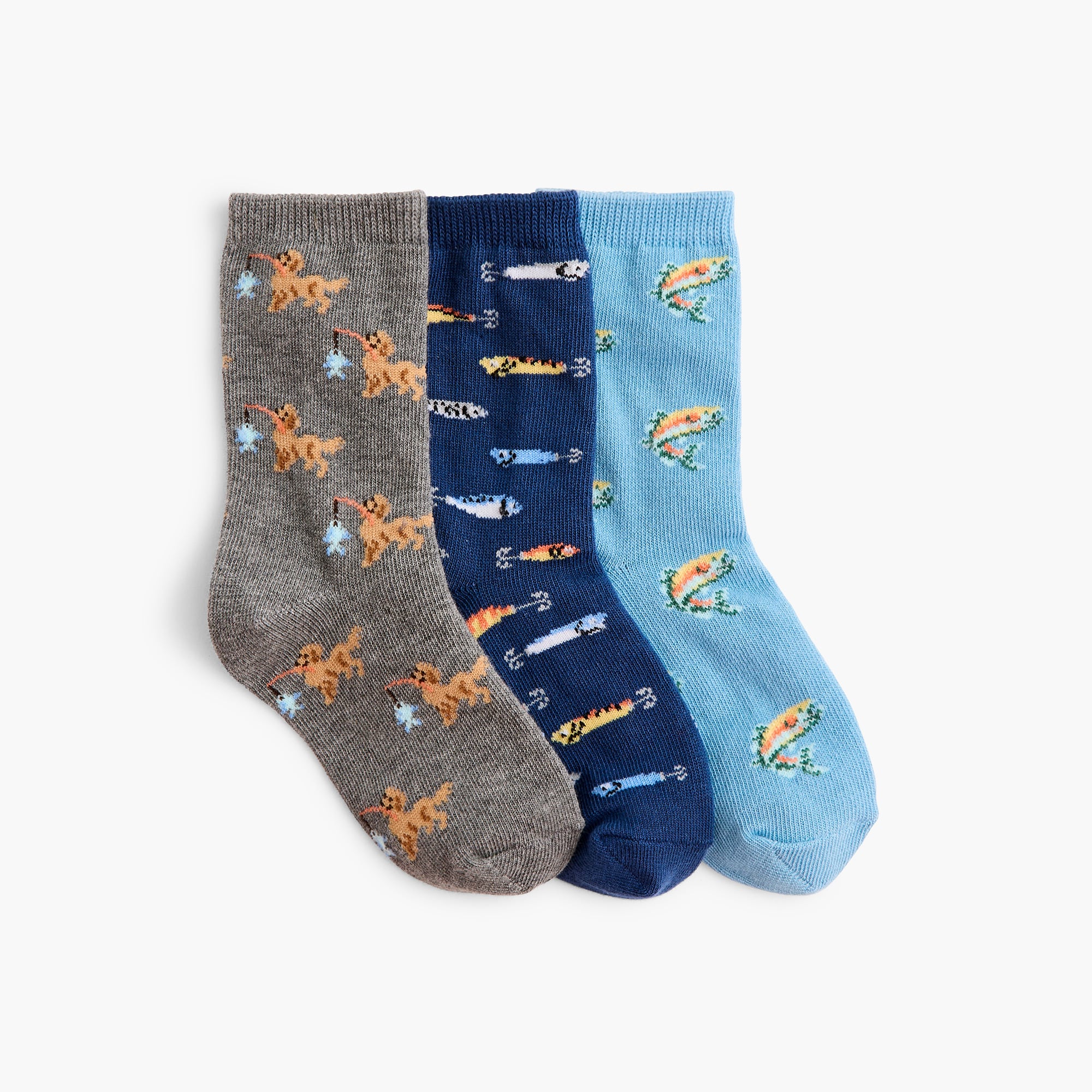 Boys' fish socks three-pack