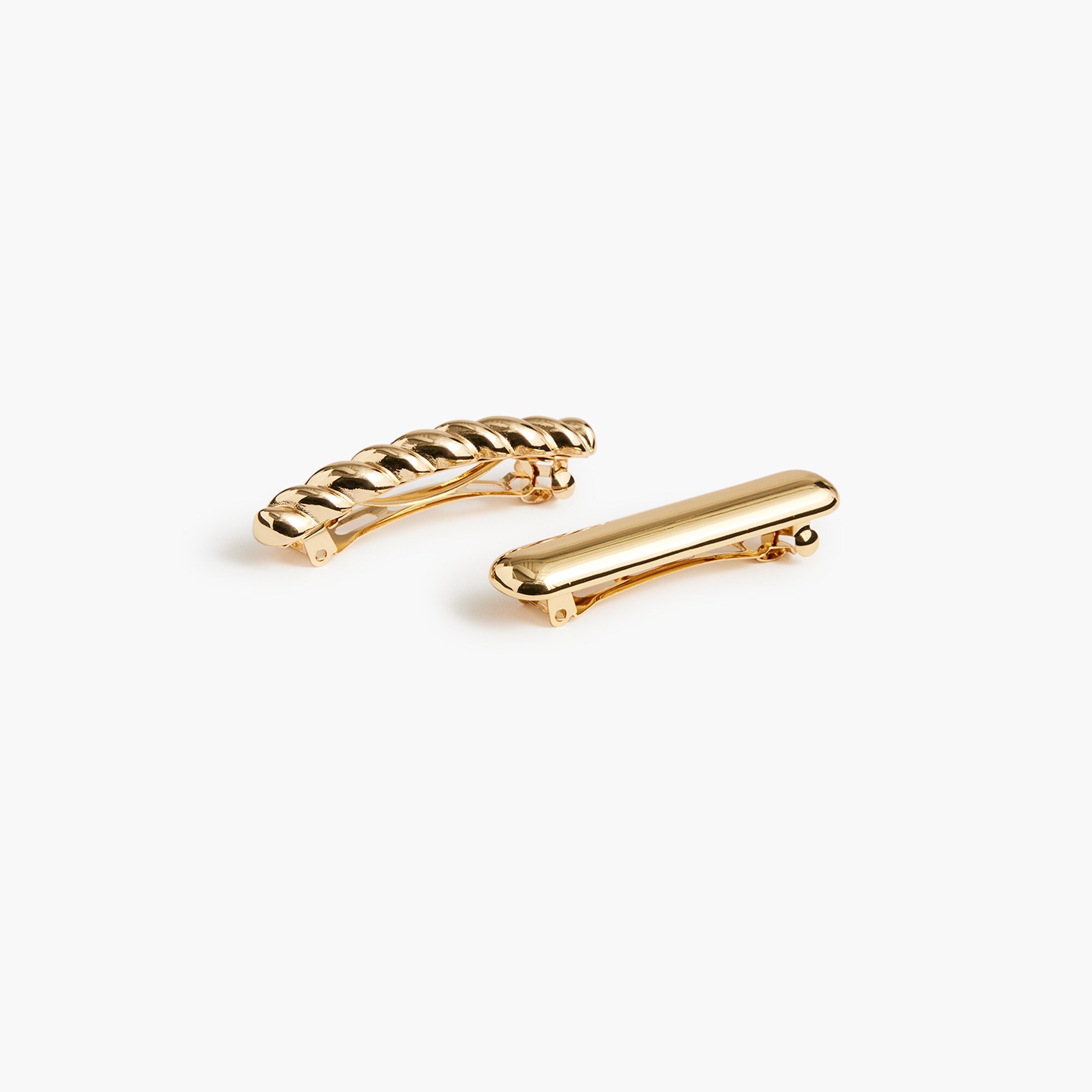 Metal sculpted barrettes set-of-two