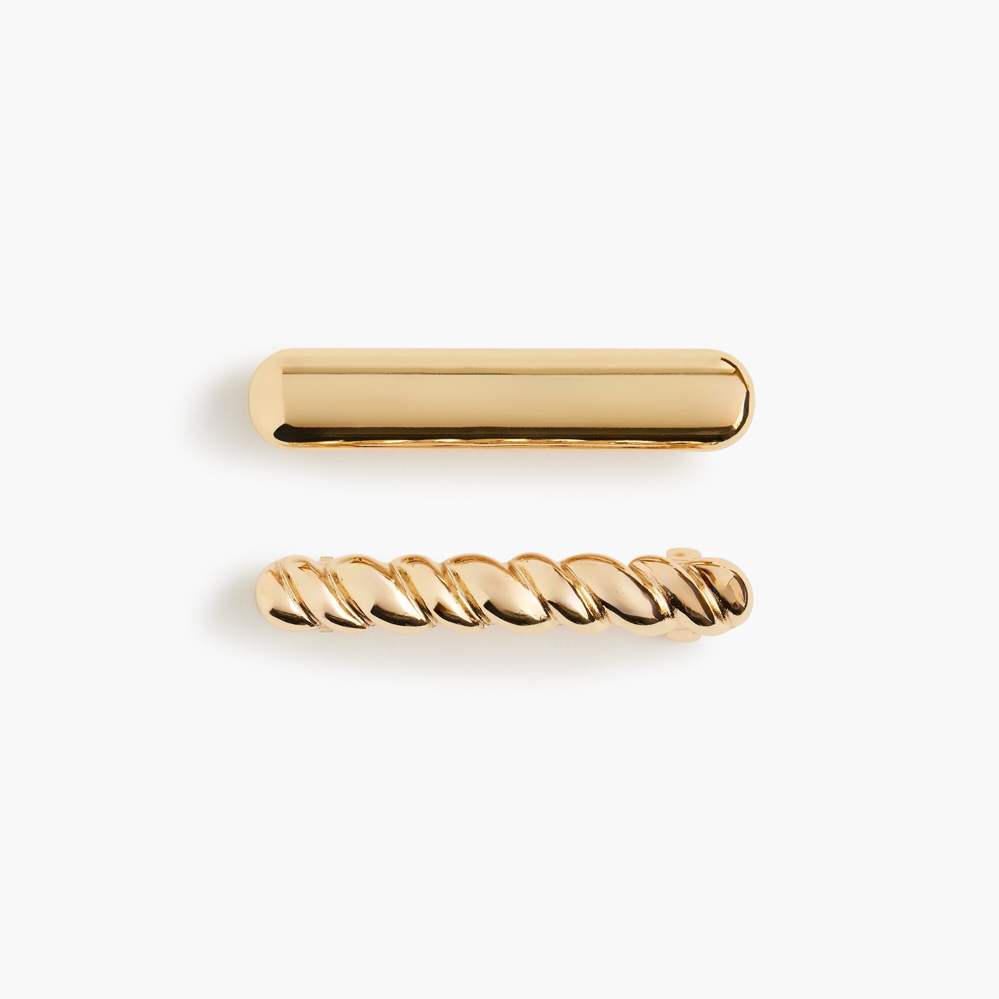 Metal sculpted barrettes set-of-two