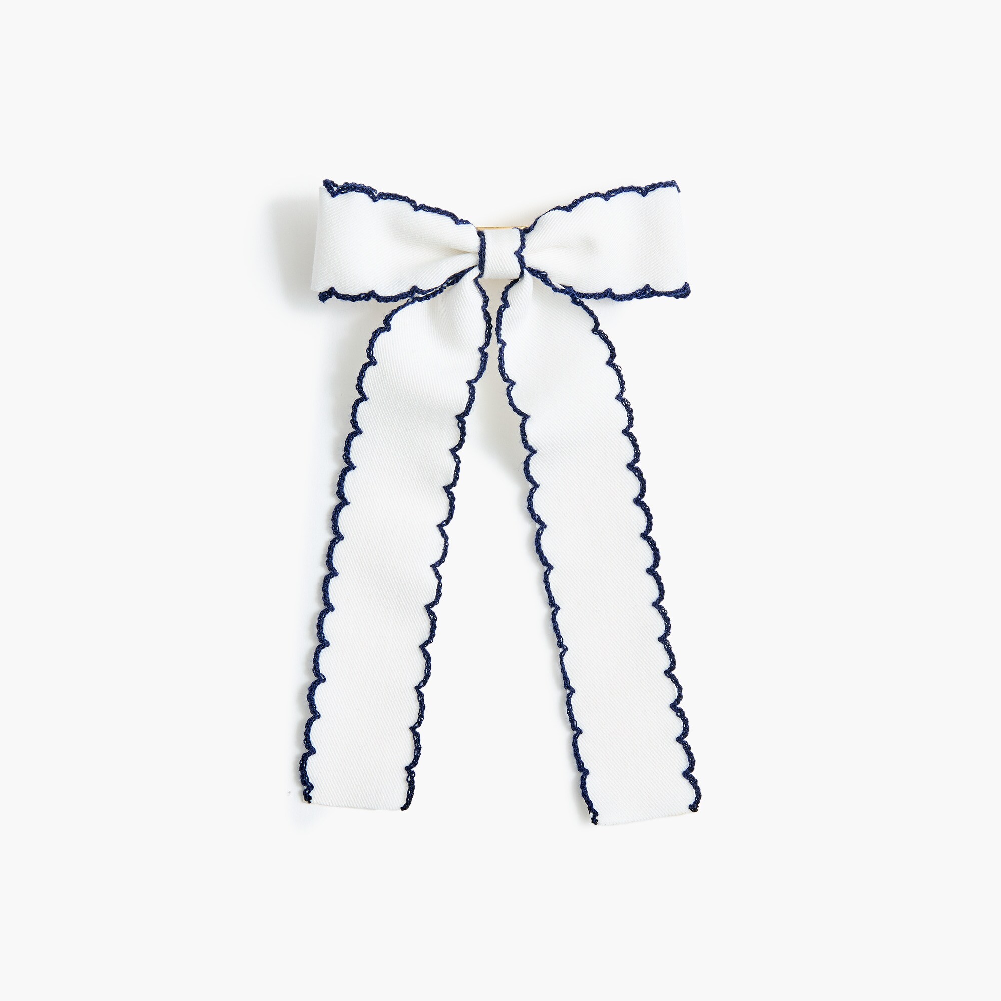 Scalloped bow barrette