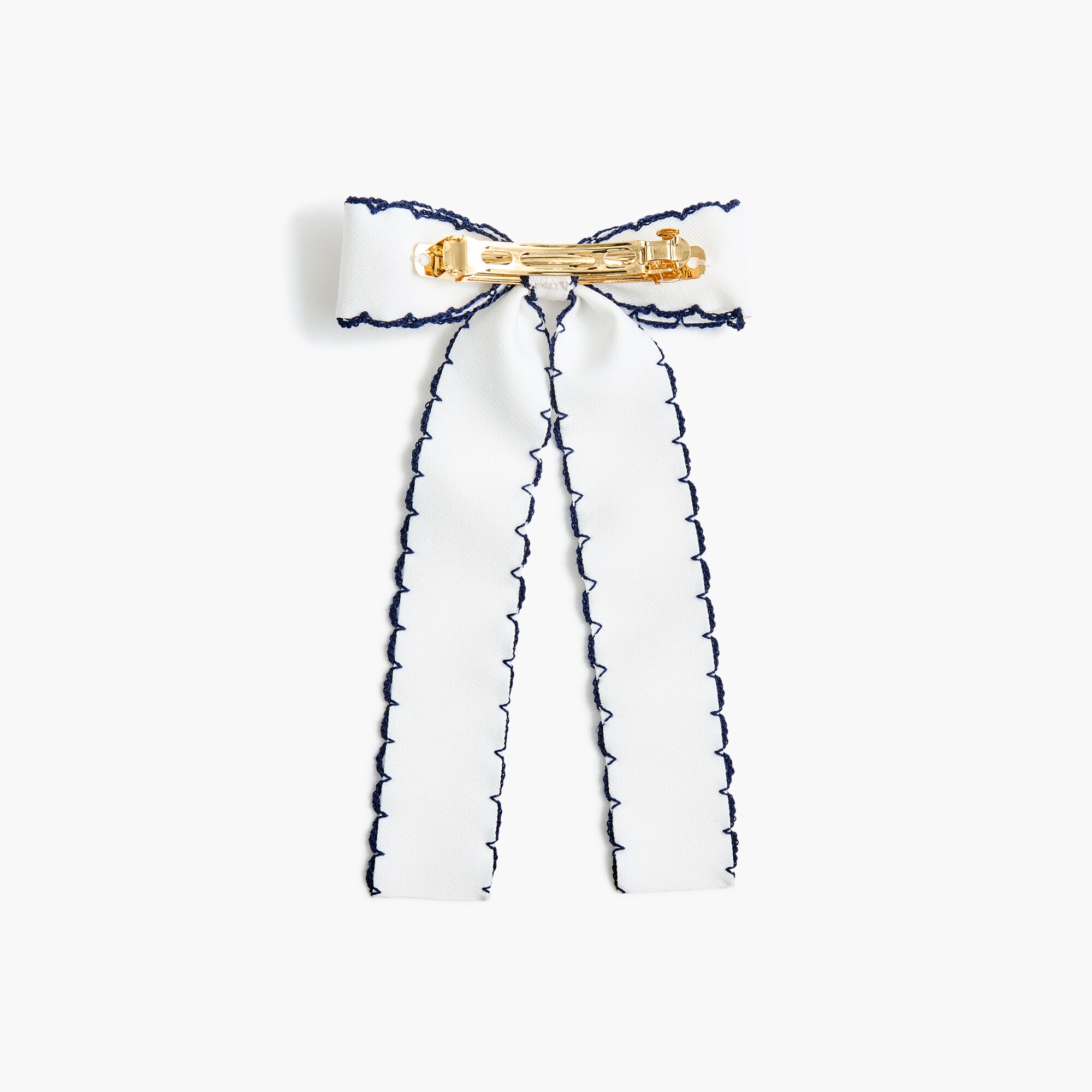 Scalloped bow barrette