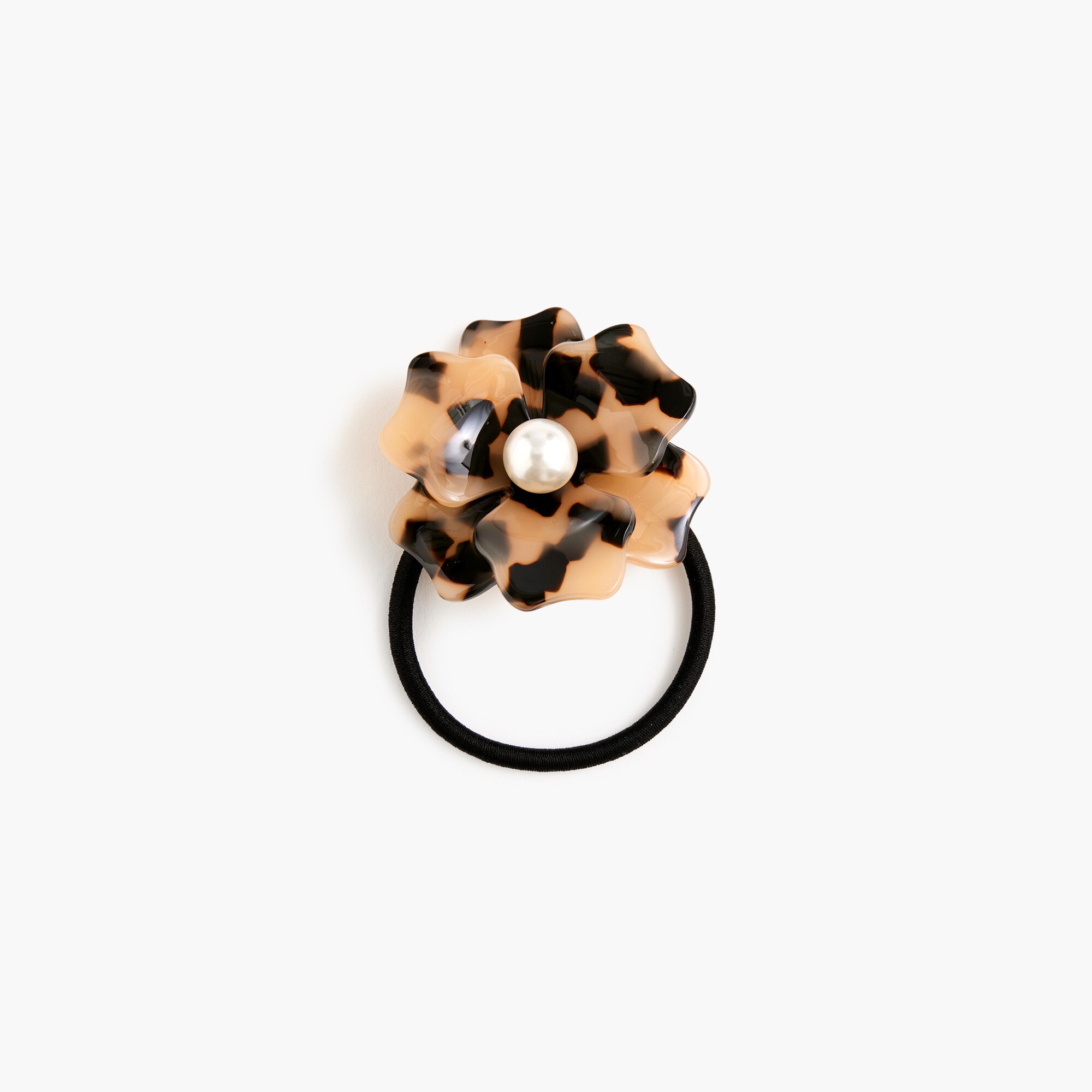womens Tortoise flower hair tie