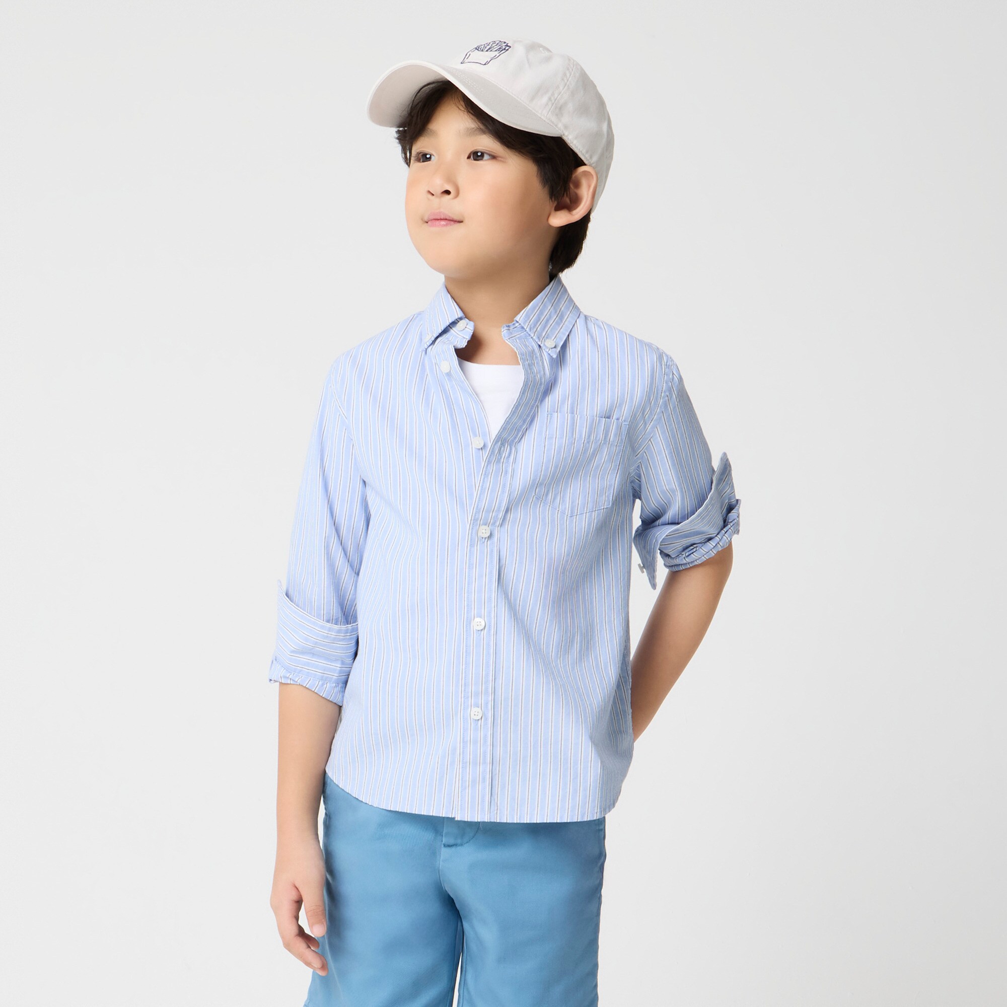 Boys' long-sleeve flex washed shirt