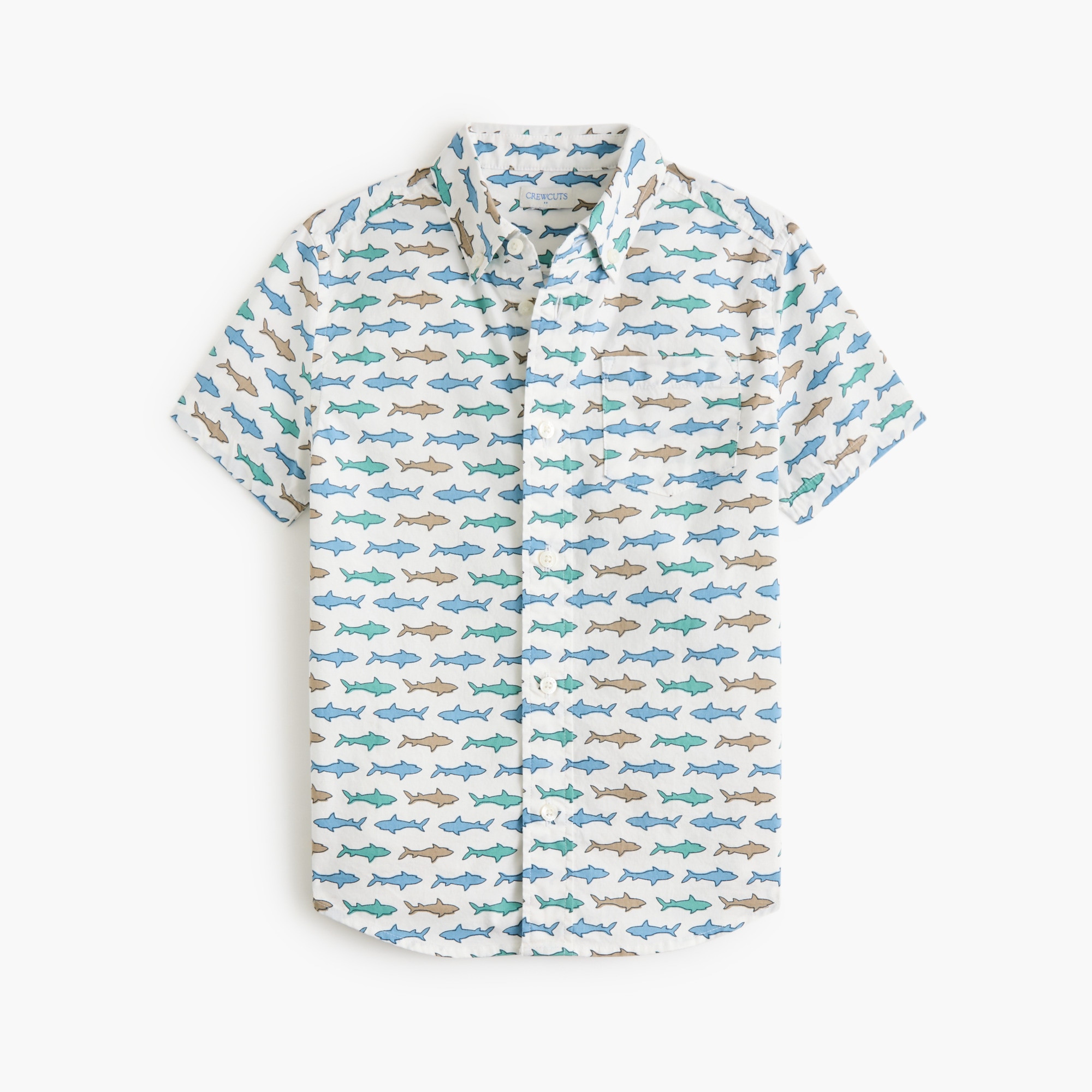 boys Boys' shark-print short-sleeve shirt