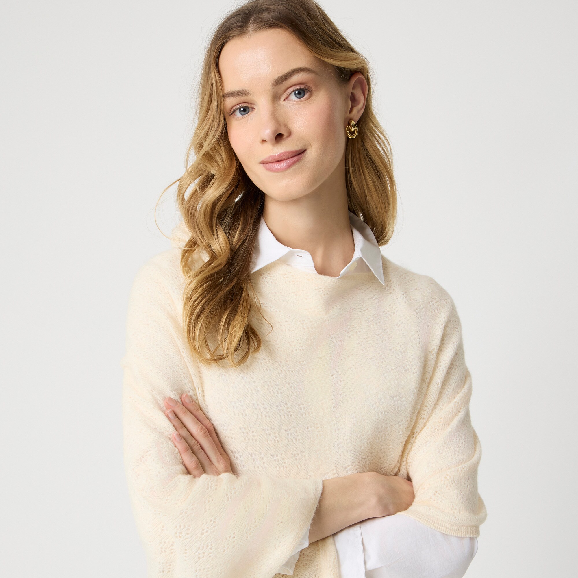 Pointelle poncho