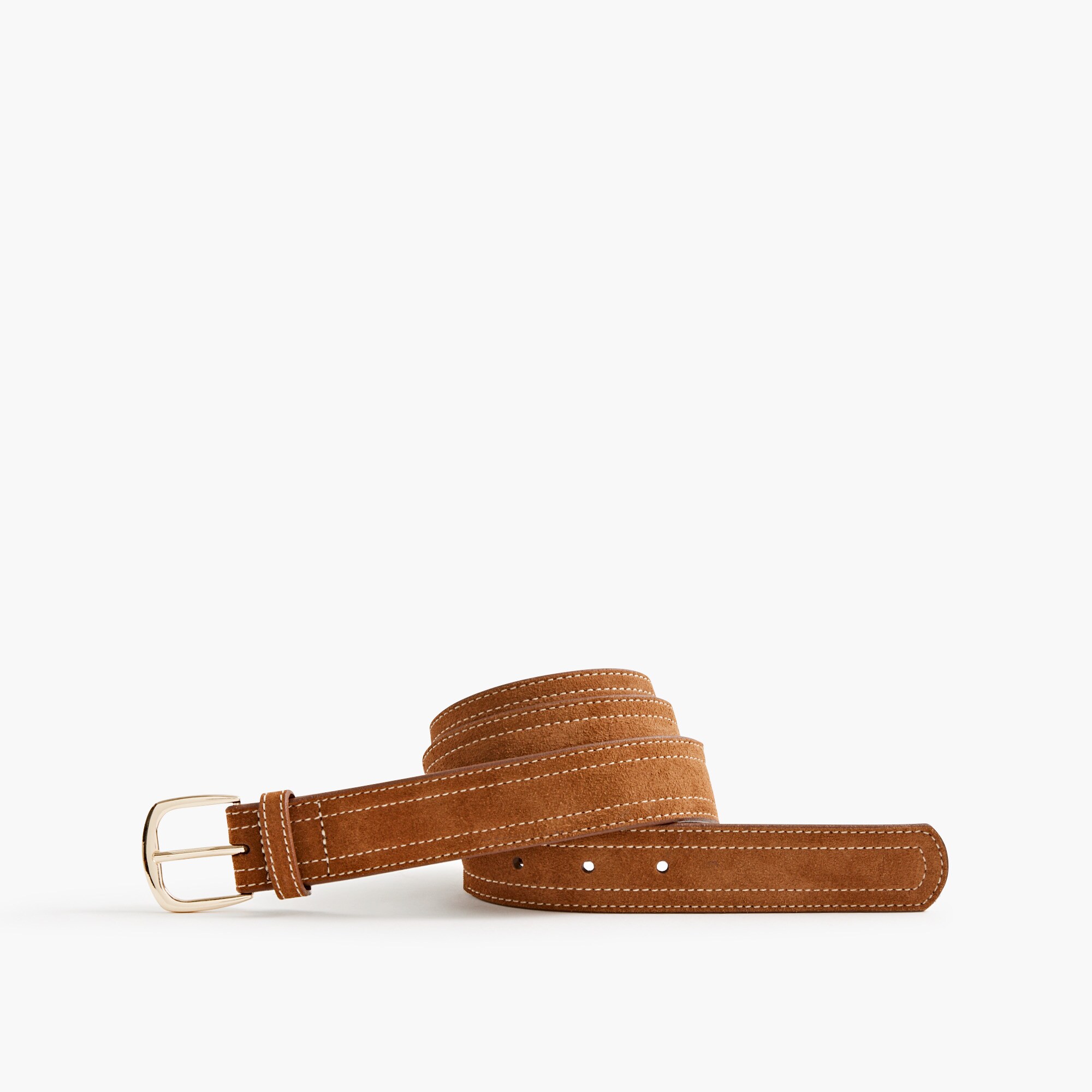 womens Stitched square buckle belt