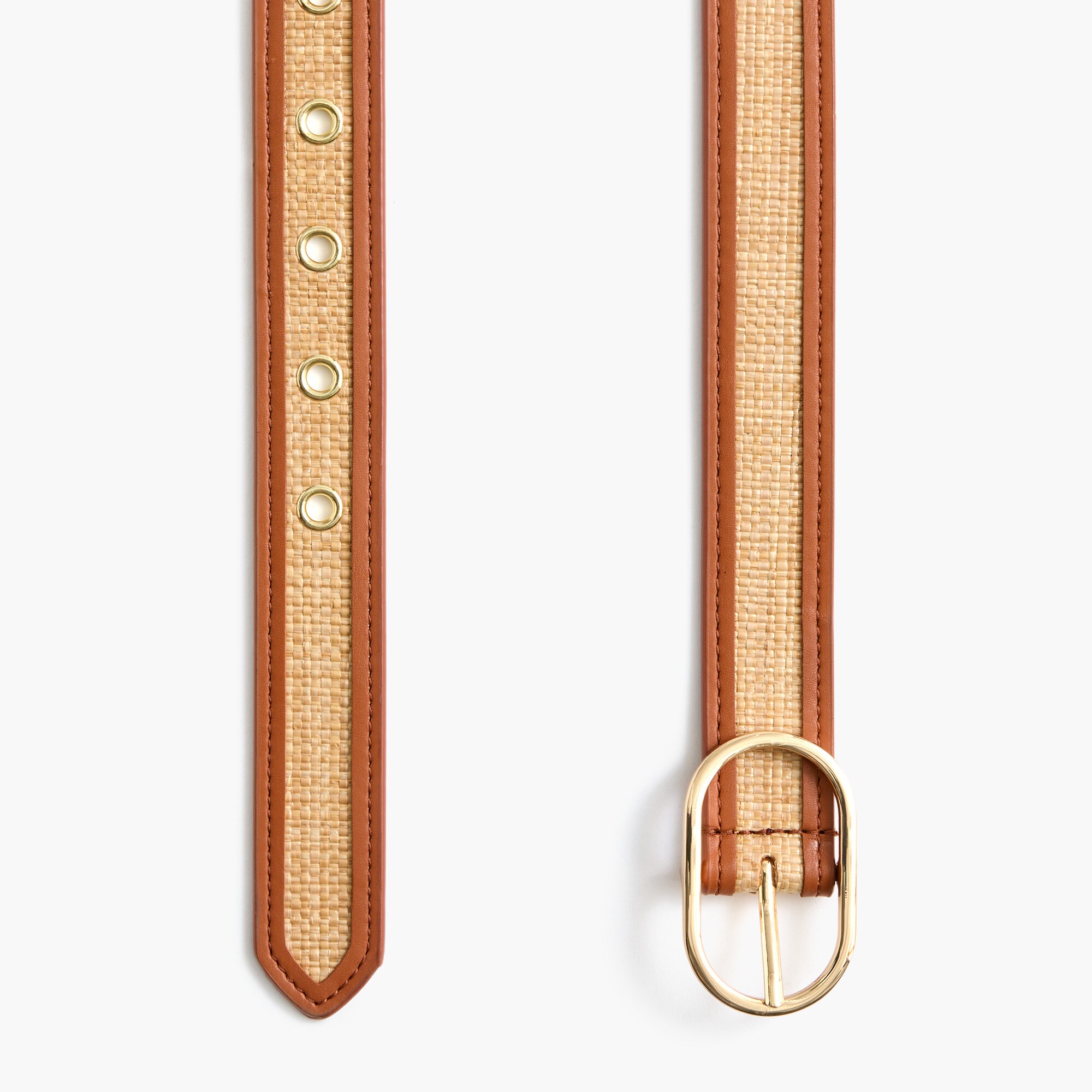 Oval-buckle woven belt