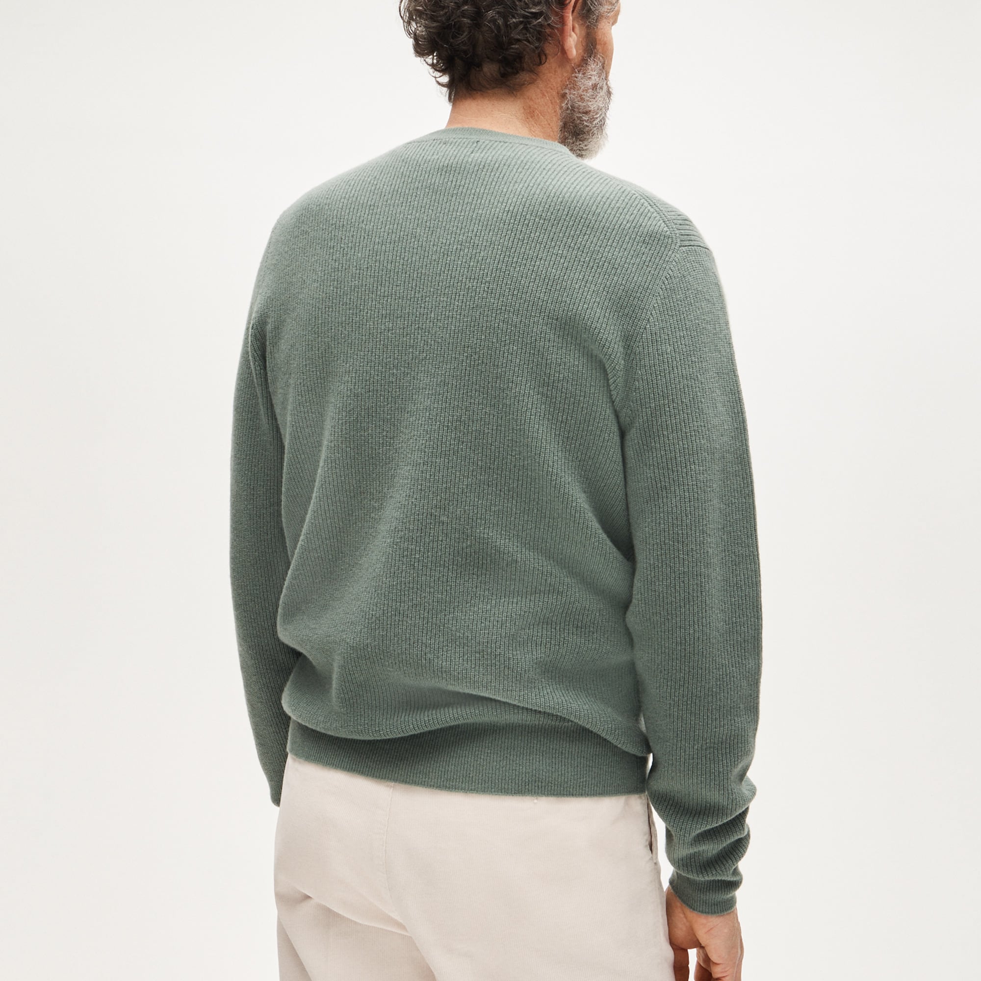 Cashmere rib-knit crewneck sweater