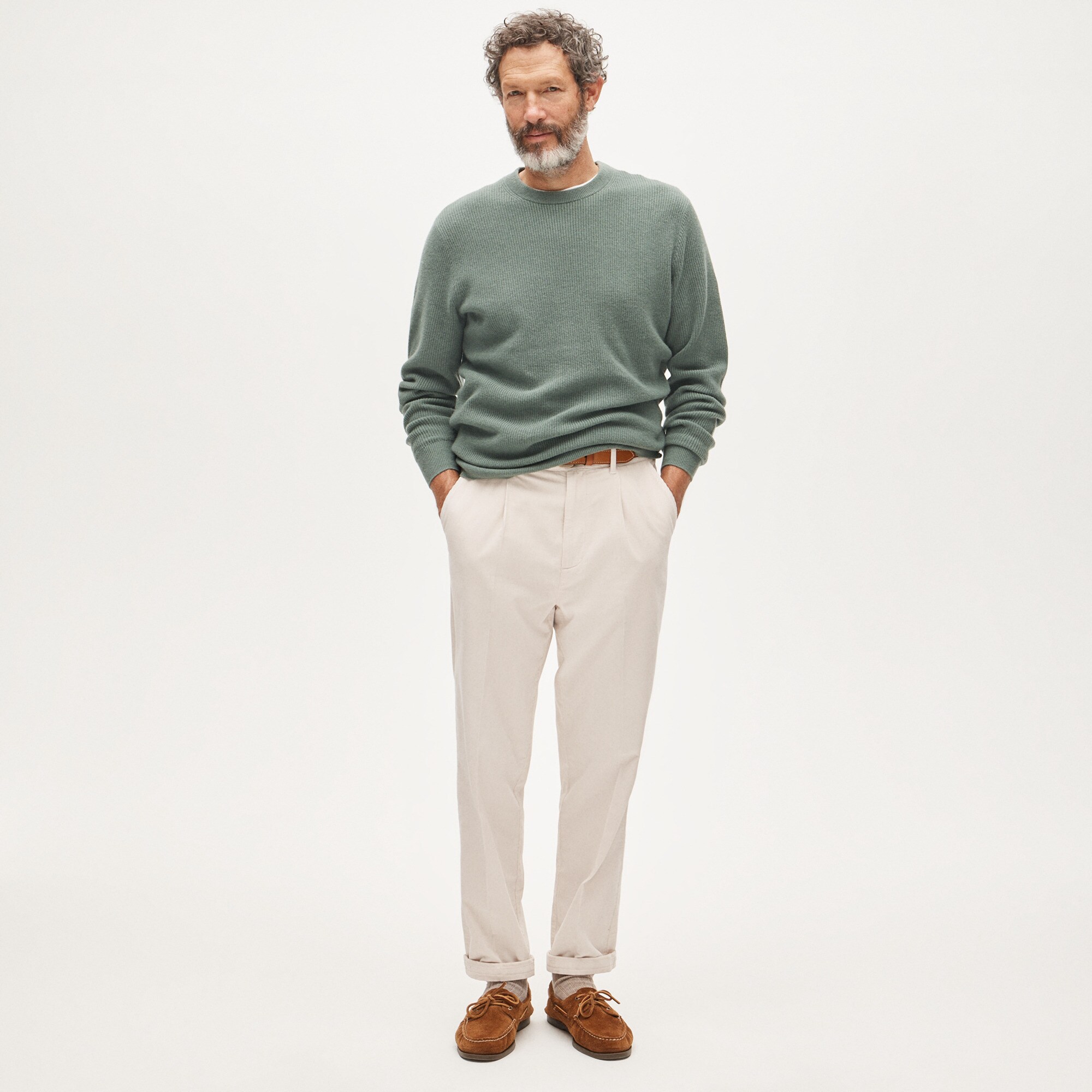 mens Cashmere rib-knit crewneck sweater