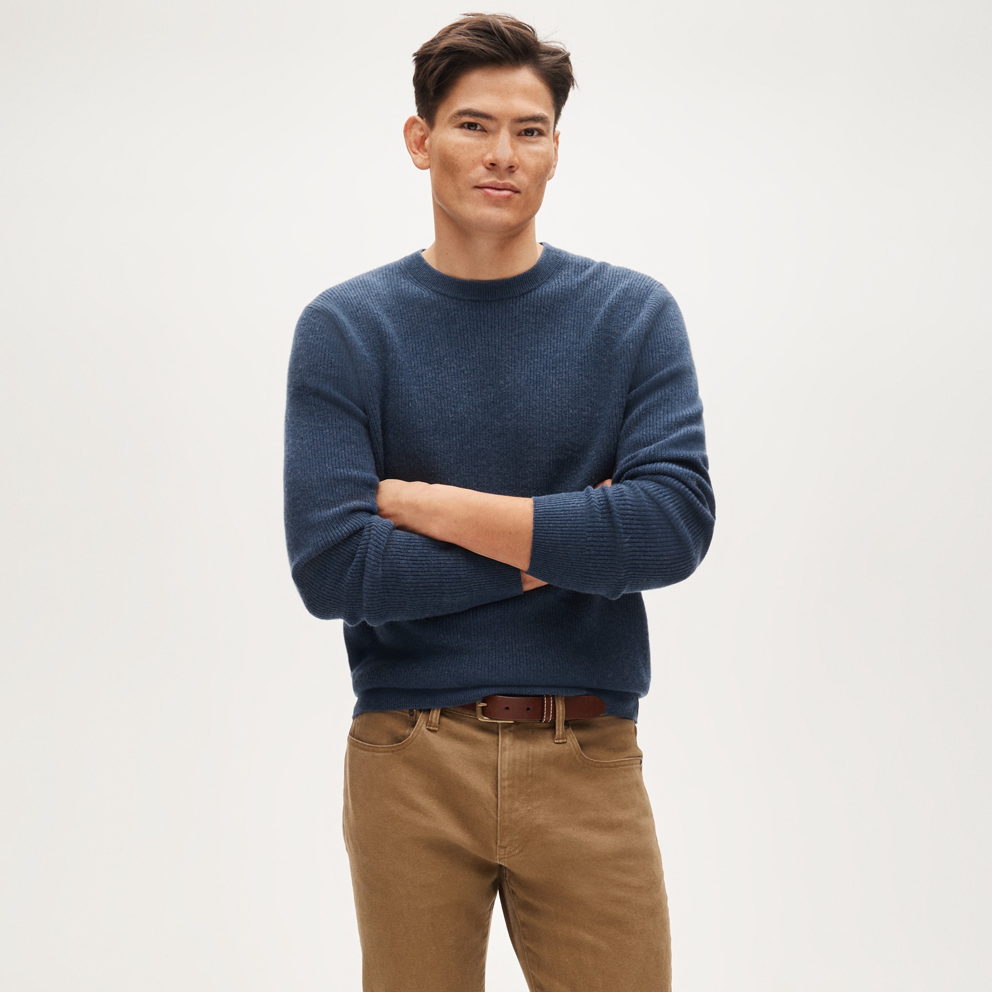 mens Cashmere rib-knit crewneck sweater