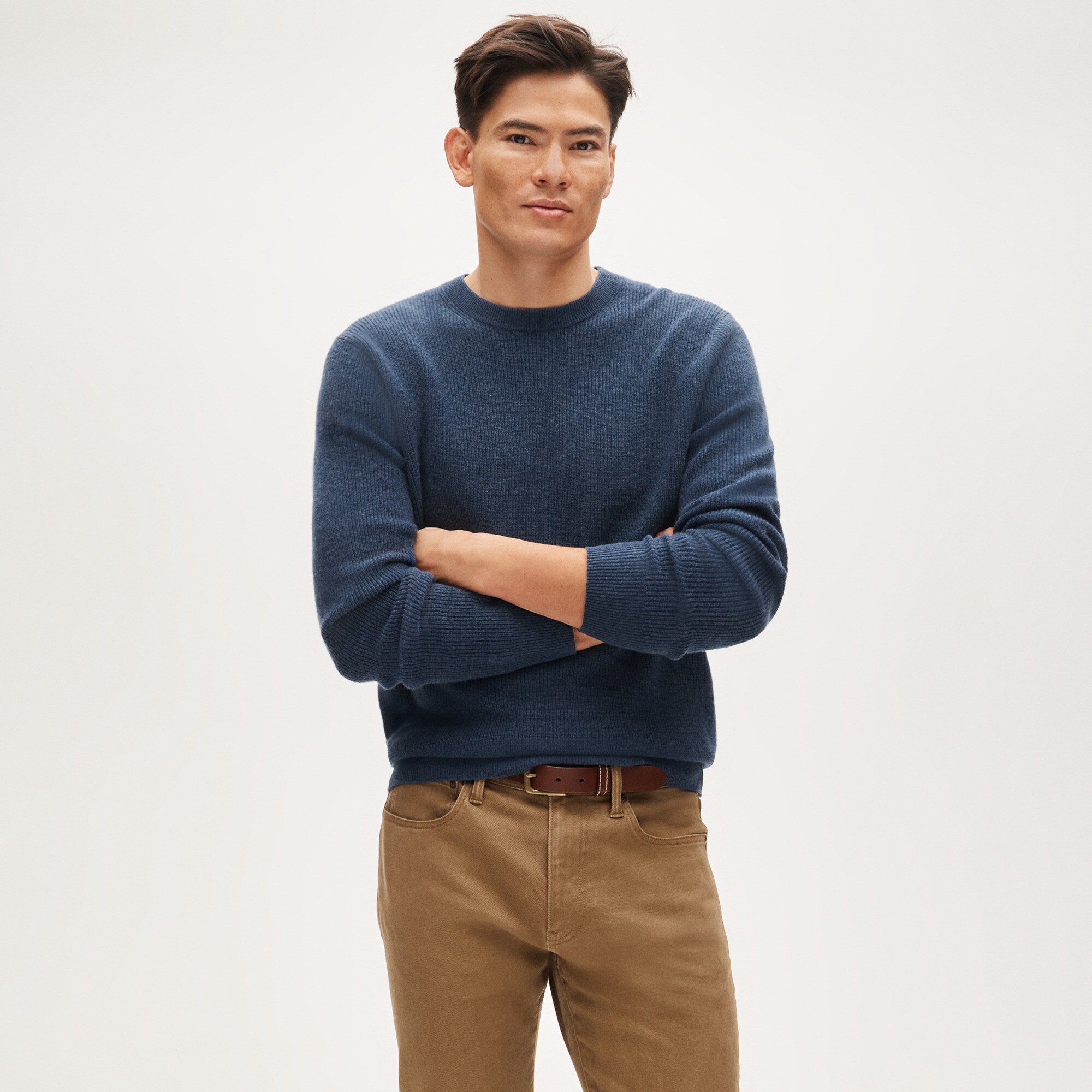  Cashmere rib-knit crewneck sweater