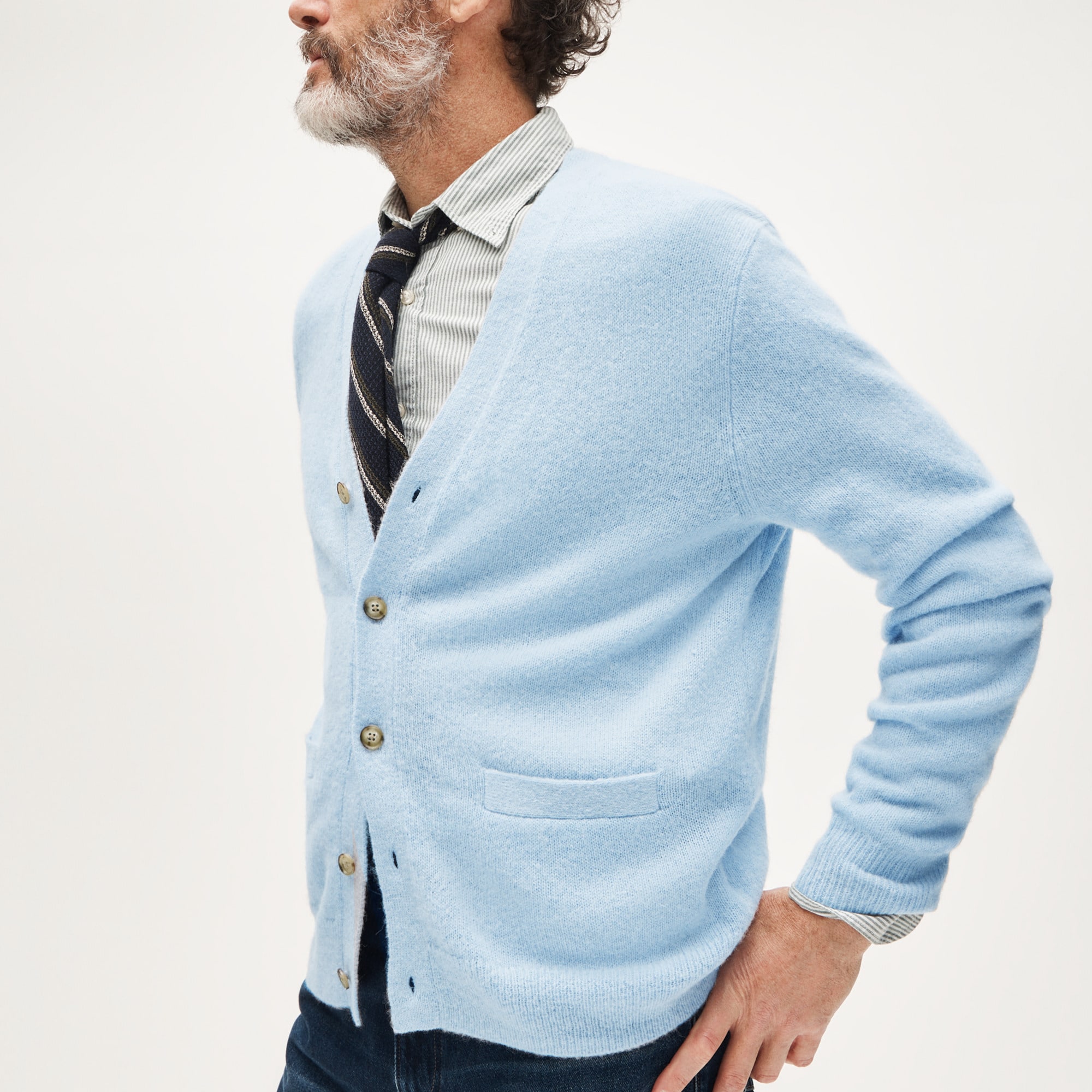 Alpaca-blend V-neck cardigan