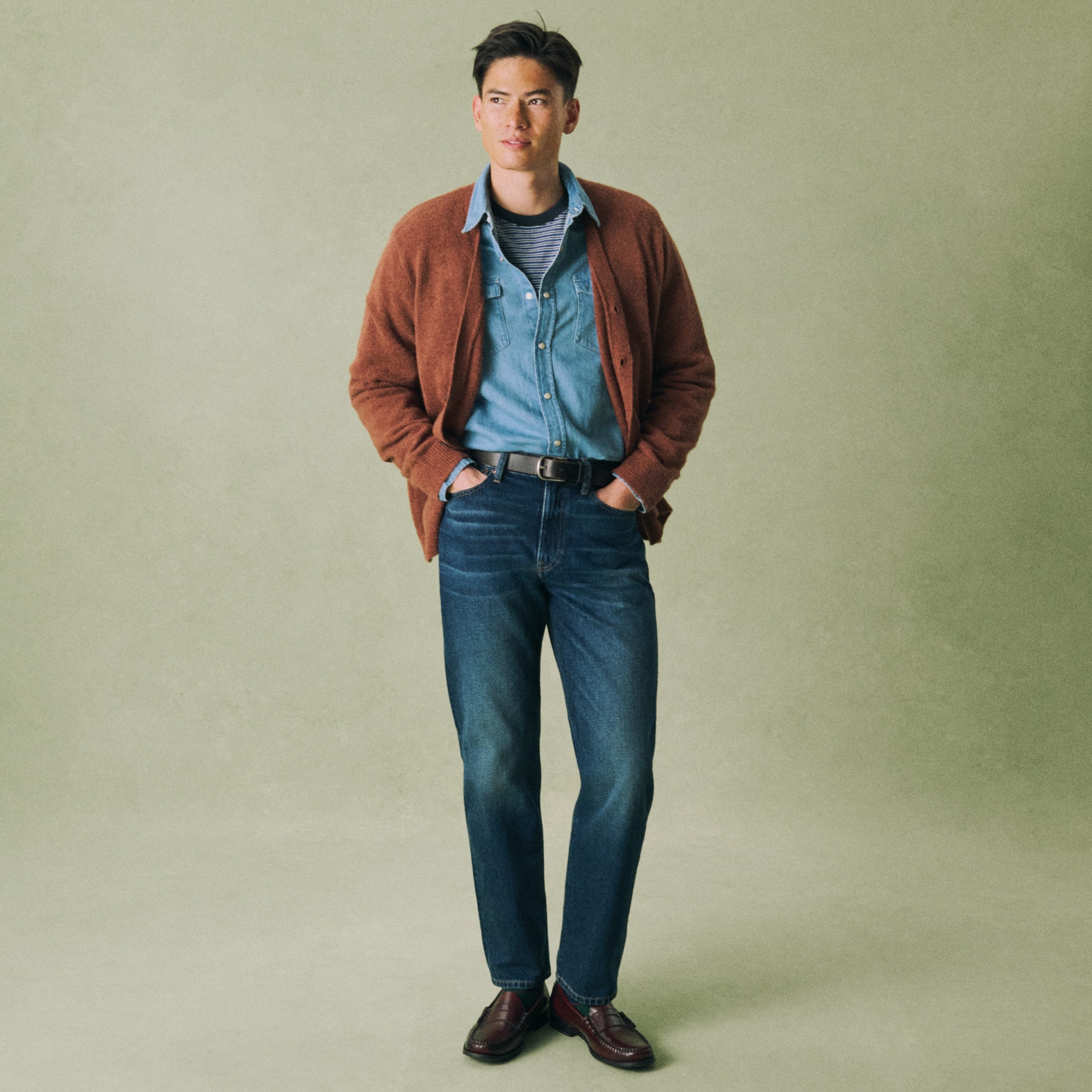 mens Alpaca-blend V-neck cardigan