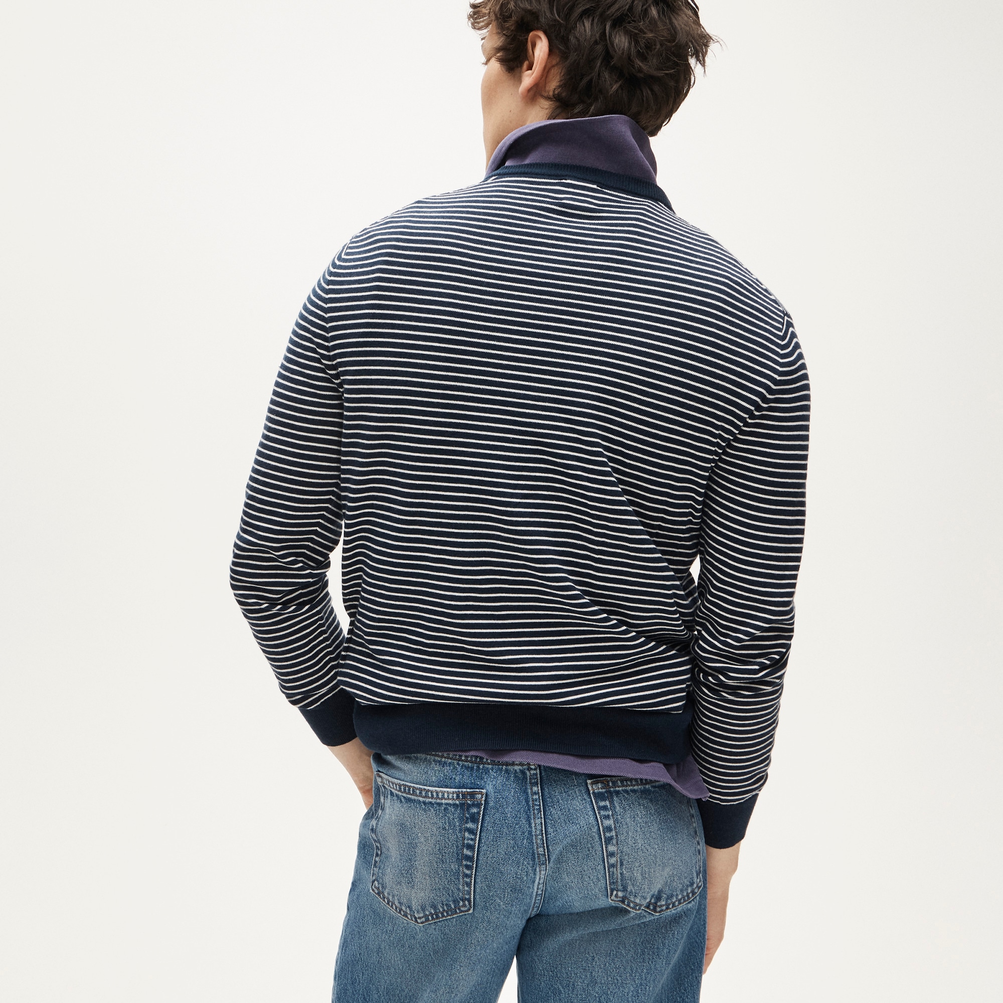 Pima cotton sweater in stripe
