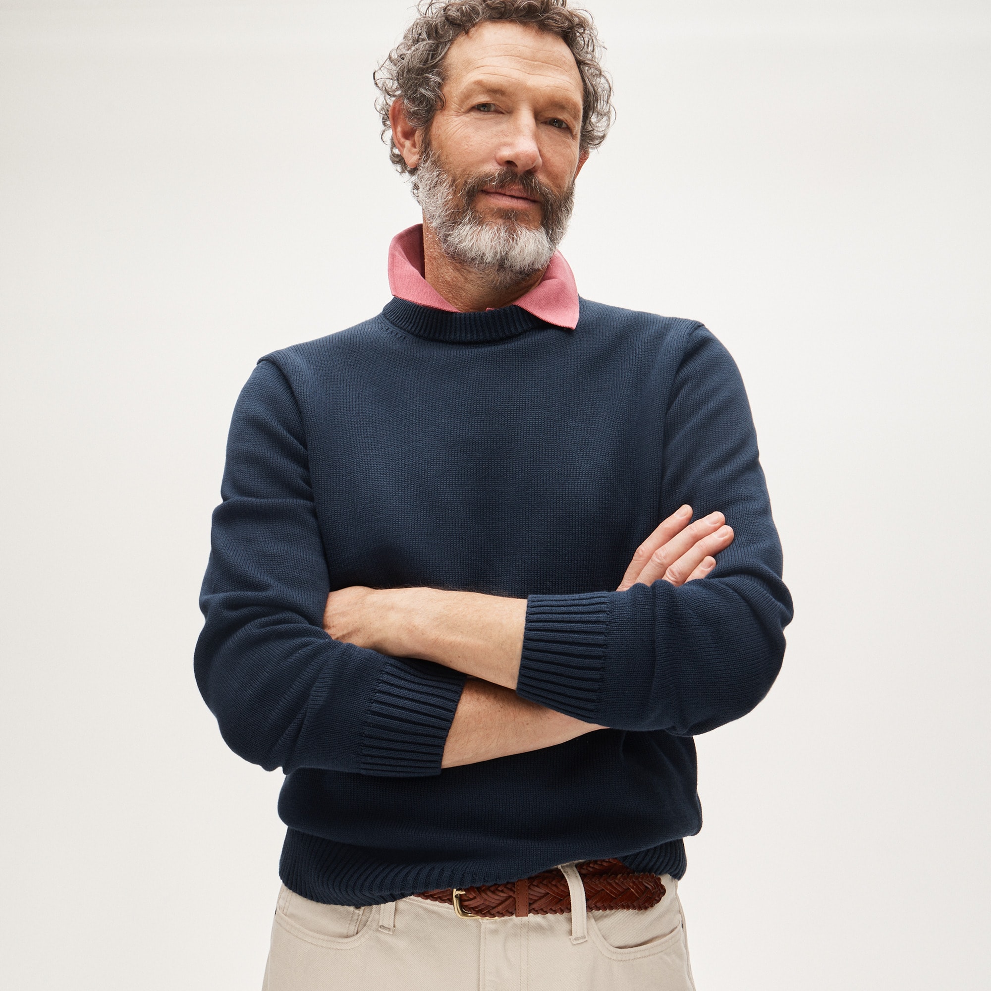 Heritage Cotton Crewneck Sweater For Men | J.Crew