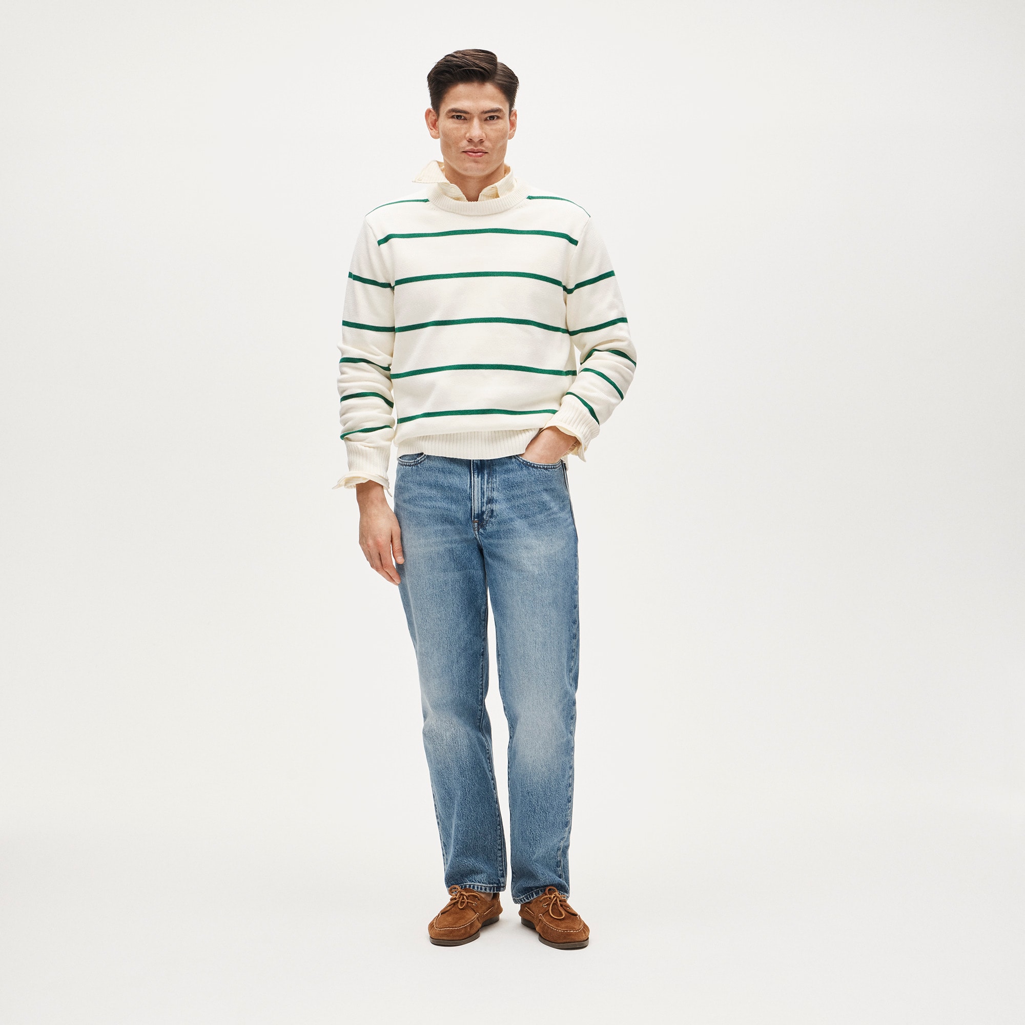 Heritage cotton sweater in stripe