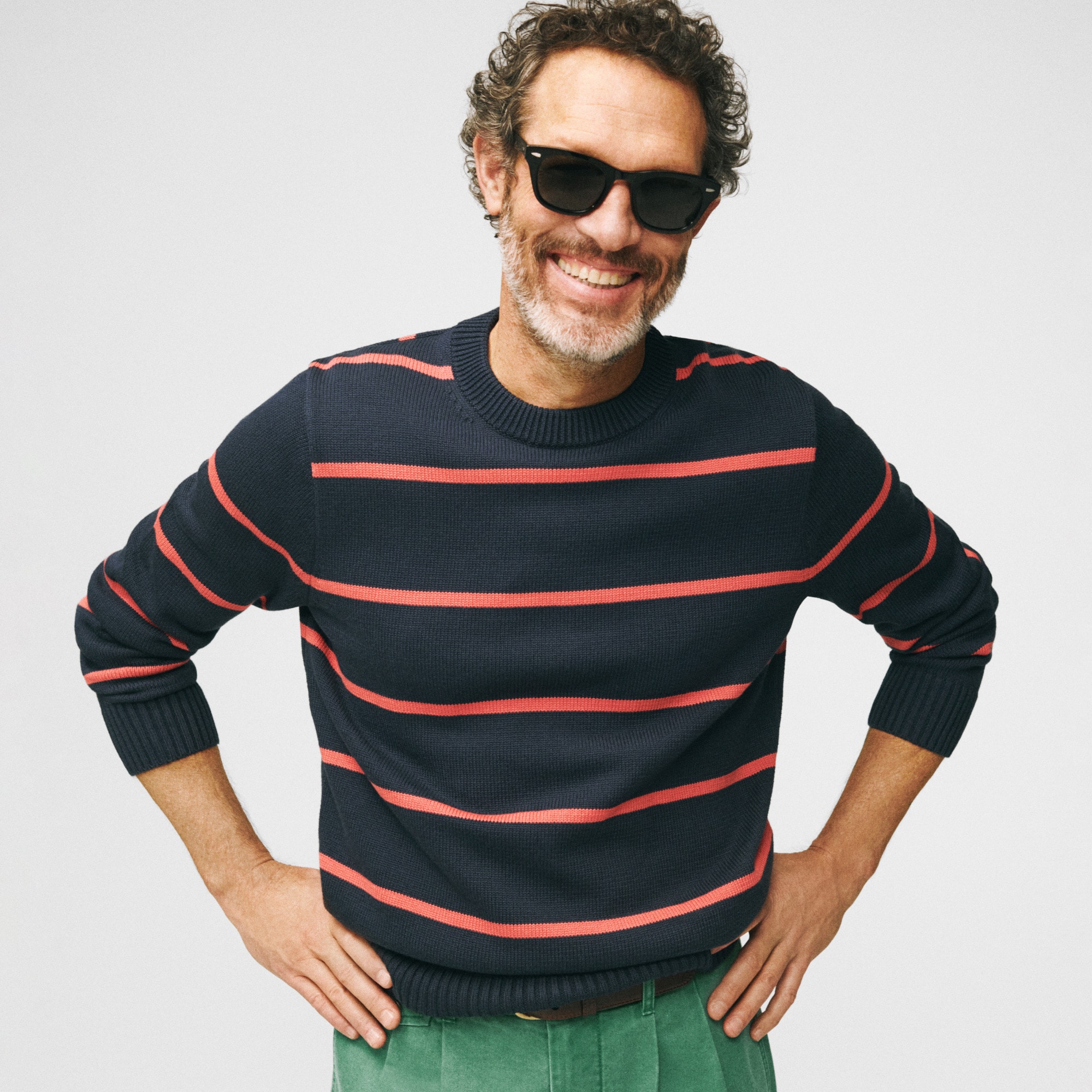 Heritage cotton sweater in stripe