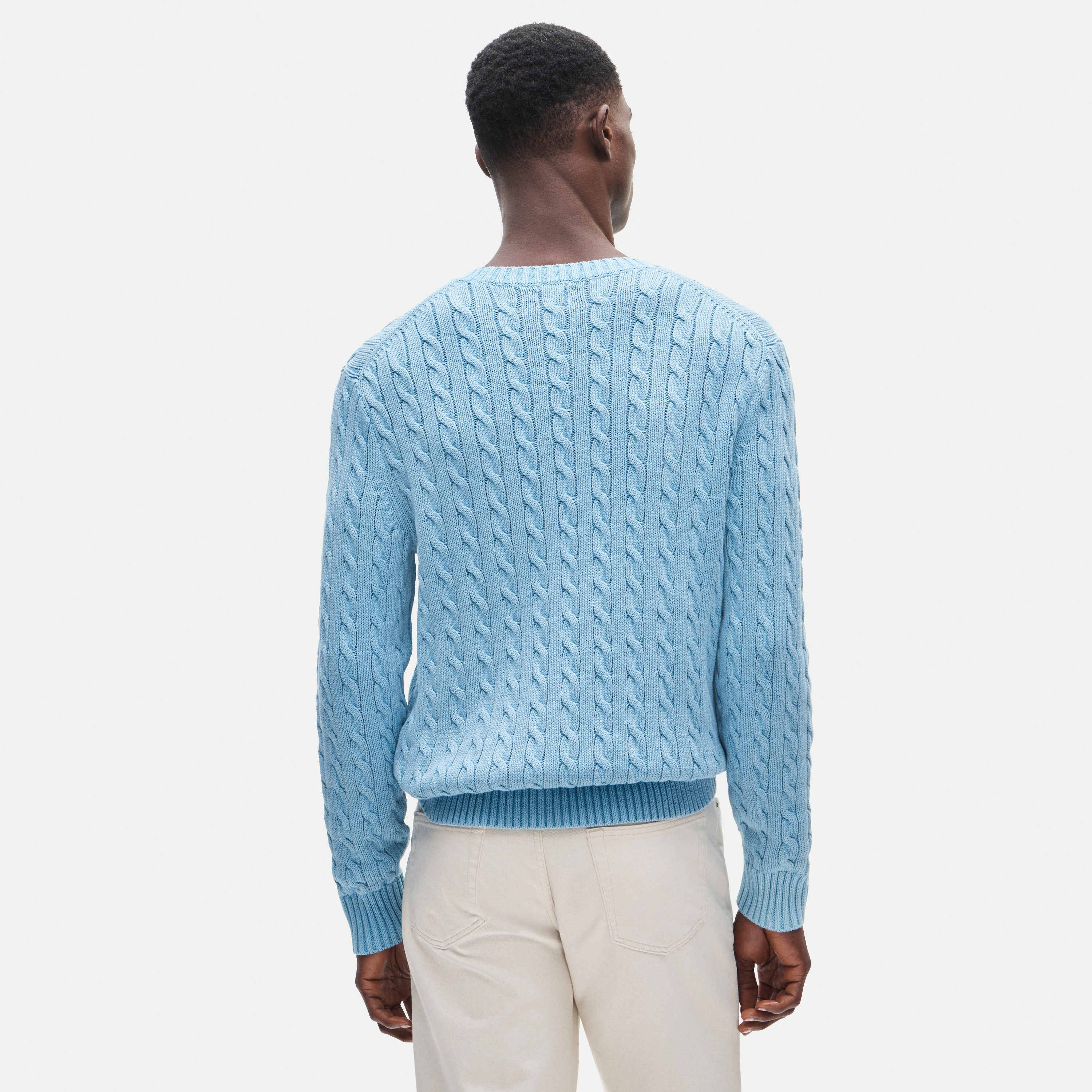 Garment-dyed Cable-knit Cotton Sweater For Men | J.Crew