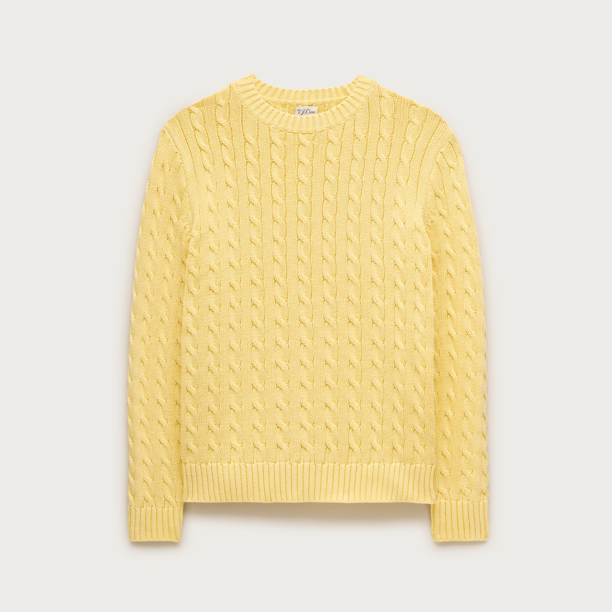Garment-dyed cable-knit cotton sweater