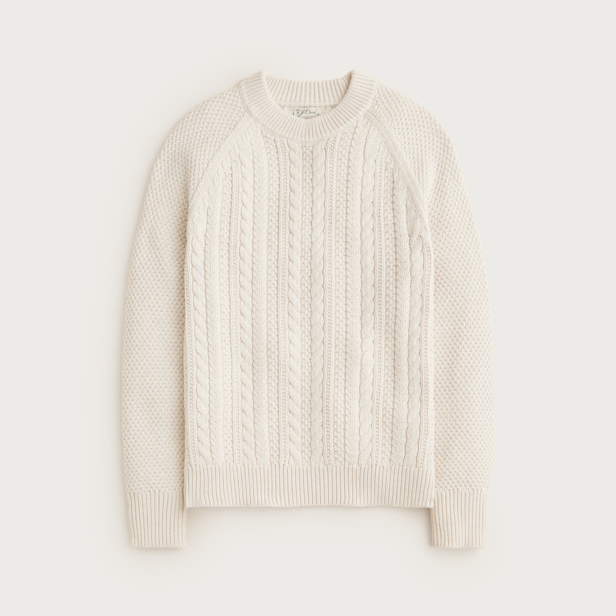 Heritage cotton cable-knit crewneck sweater