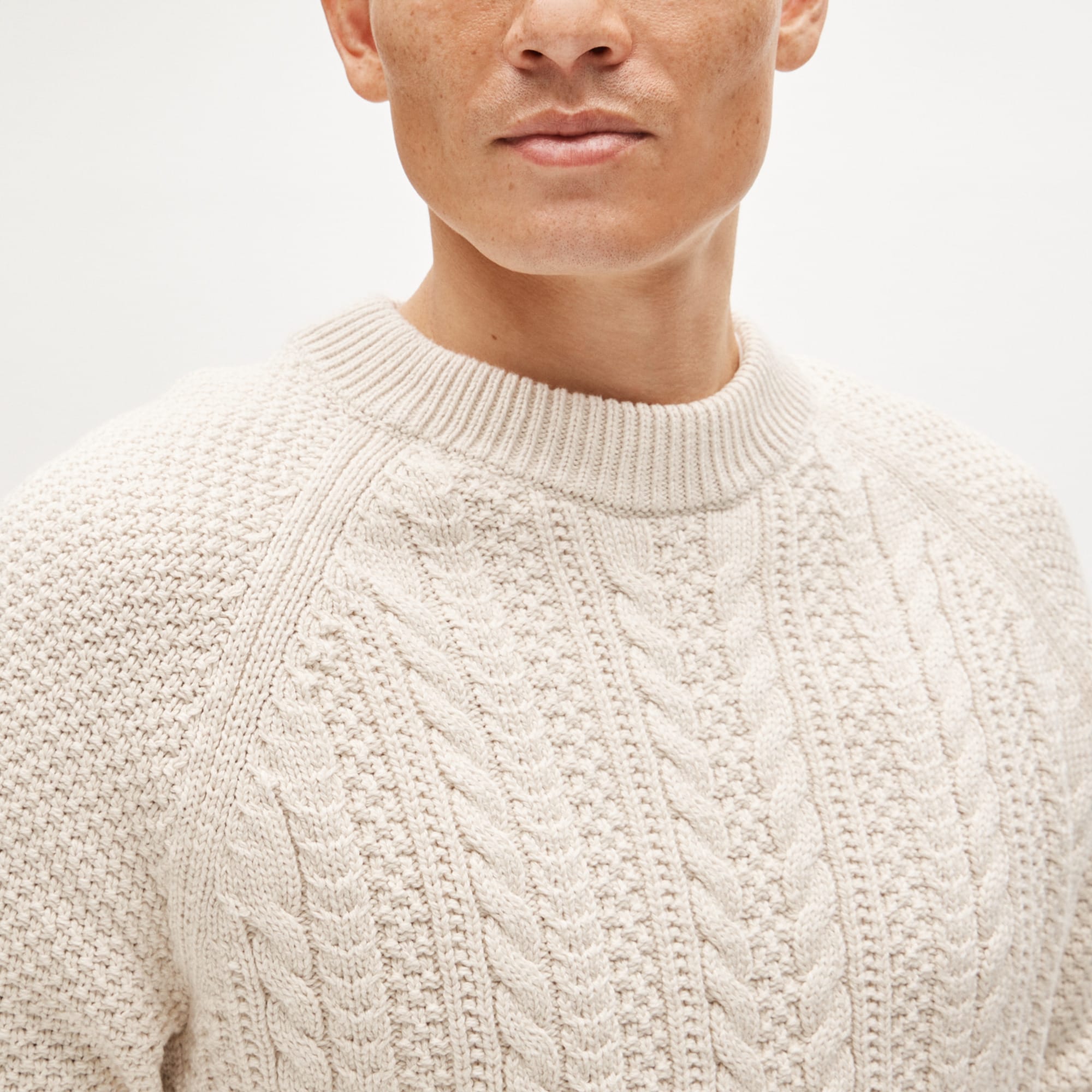 Heritage cotton cable-knit crewneck sweater