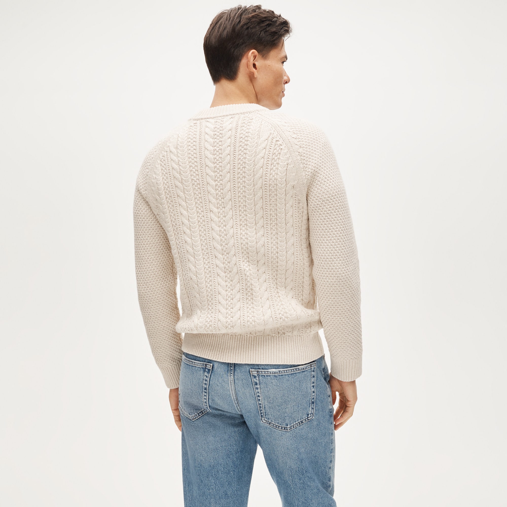 Heritage cotton cable-knit crewneck sweater