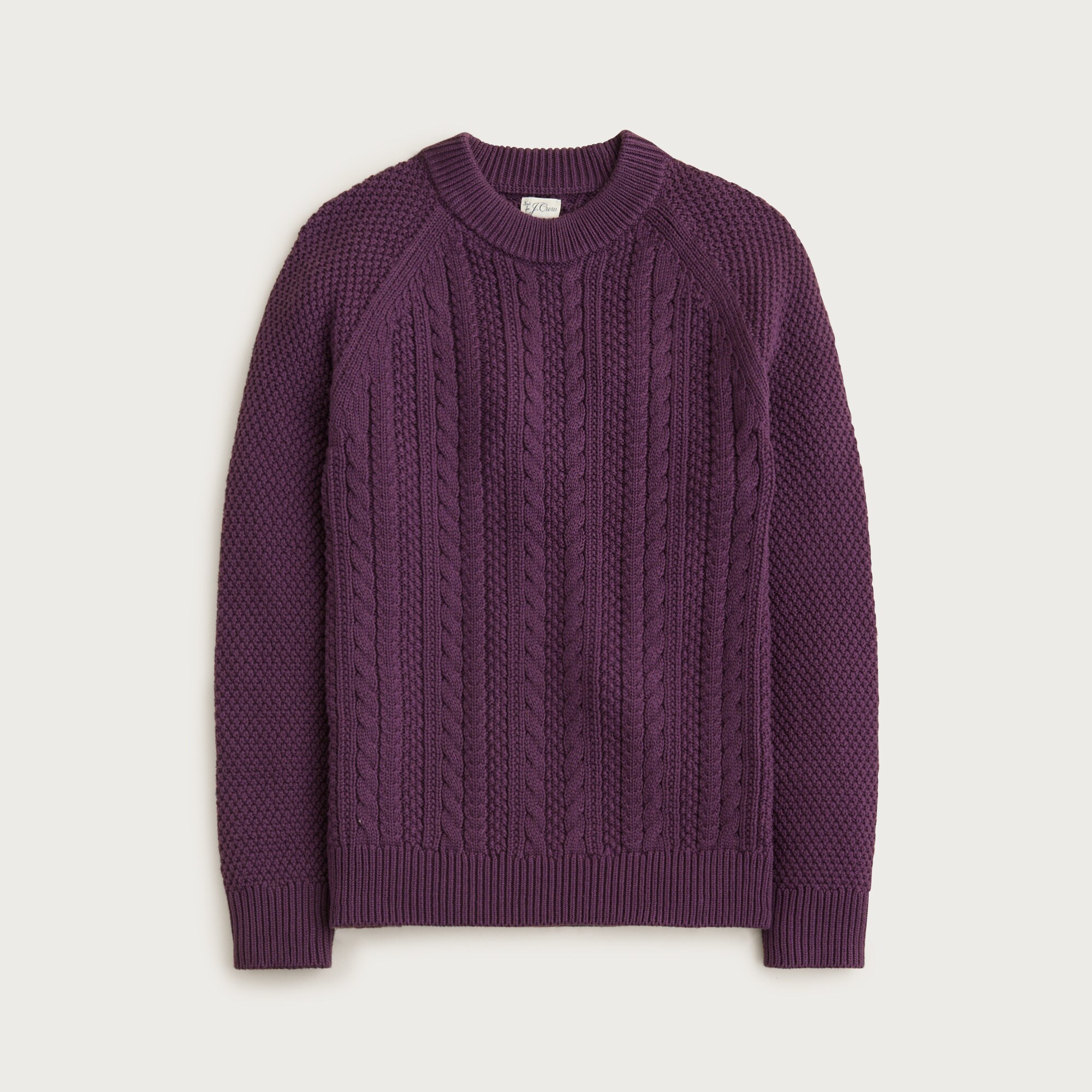 Heritage cotton cable-knit crewneck sweater