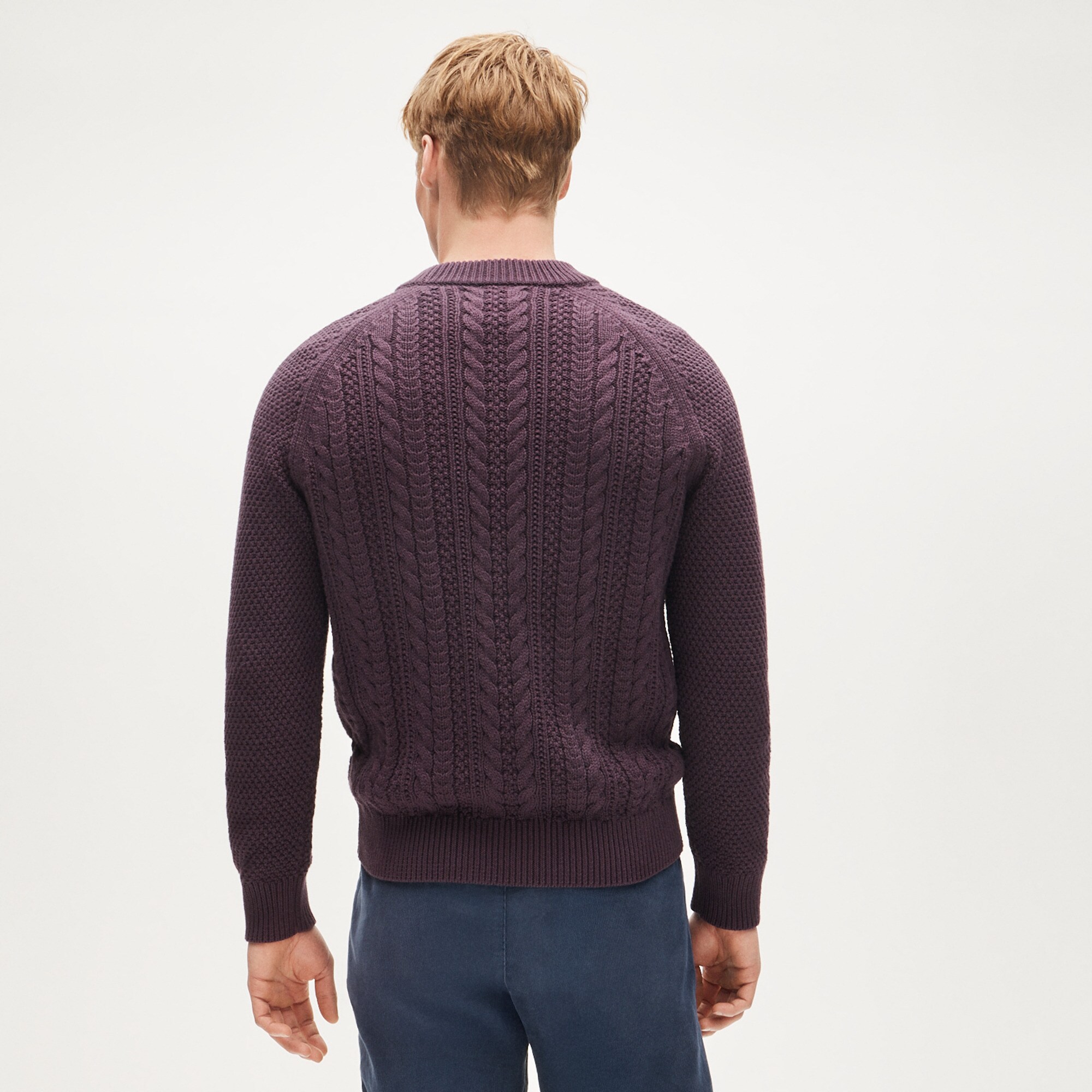 Heritage cotton cable-knit crewneck sweater