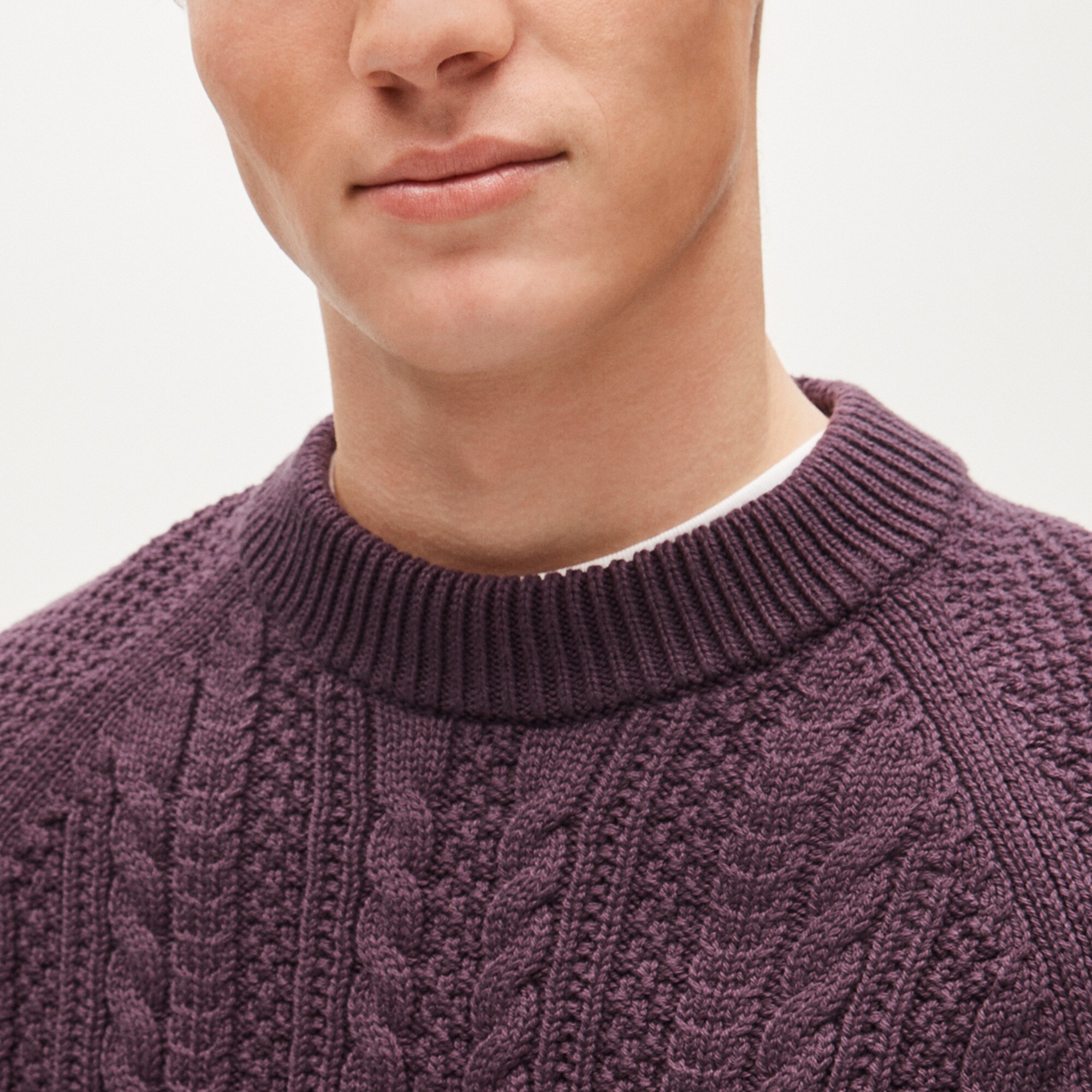 Heritage cotton cable-knit crewneck sweater