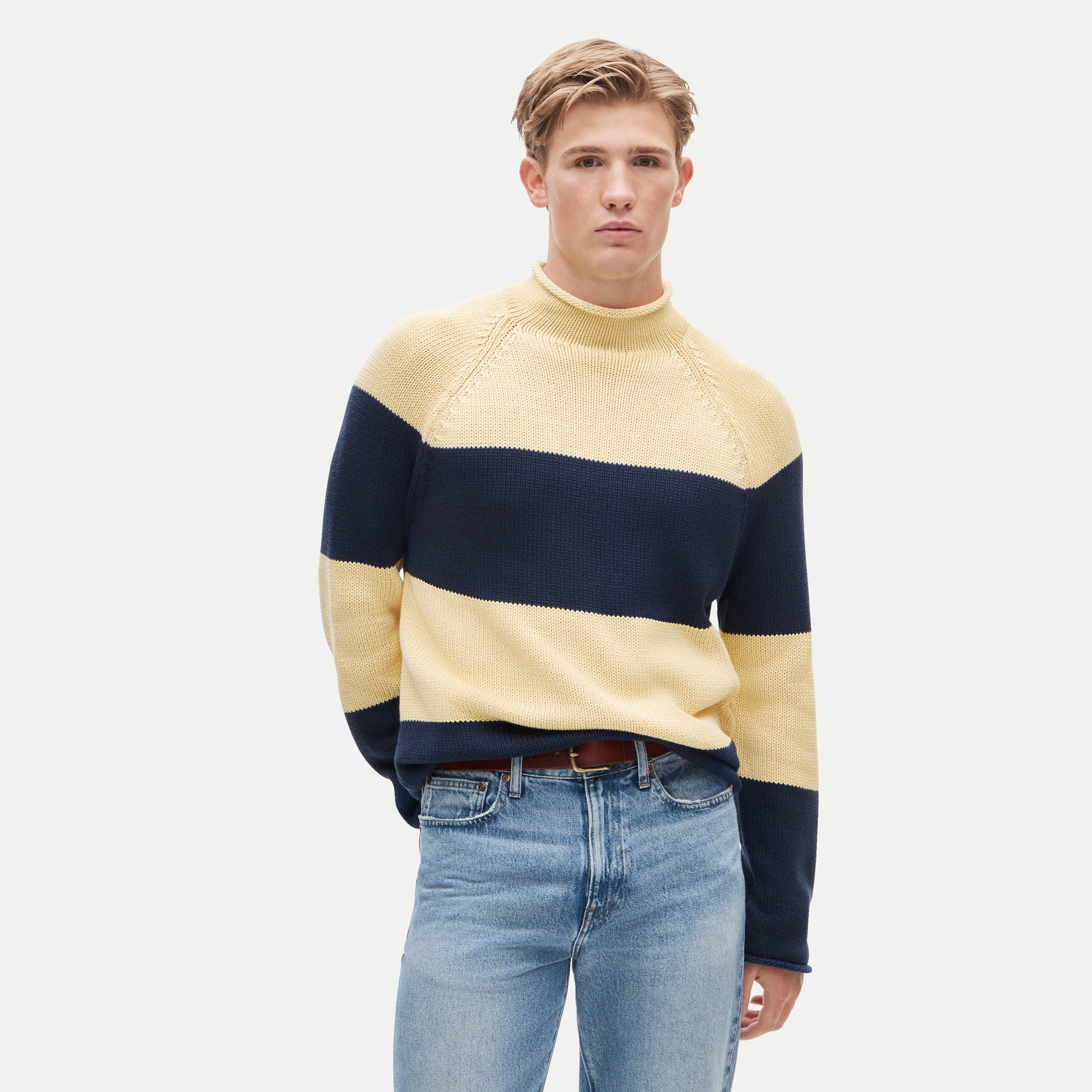 1988 Rollneck™ sweater in rugby stripe