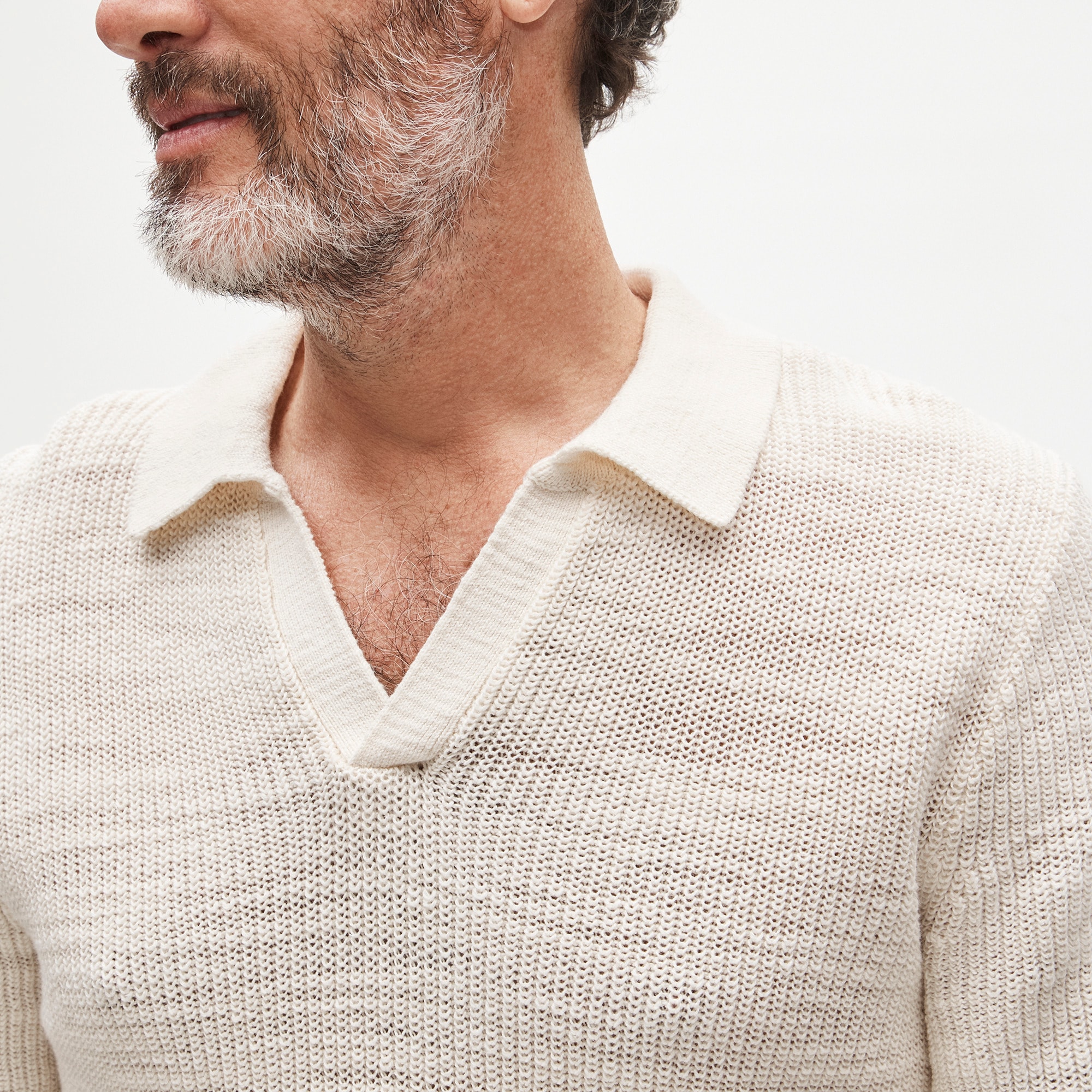 ☆ANEW GOLF☆COLLAR CORDUROY SHORT SWEATER Short-sleeve Cotton Waffle-knit Johnny-collar Sweater-polo For Men