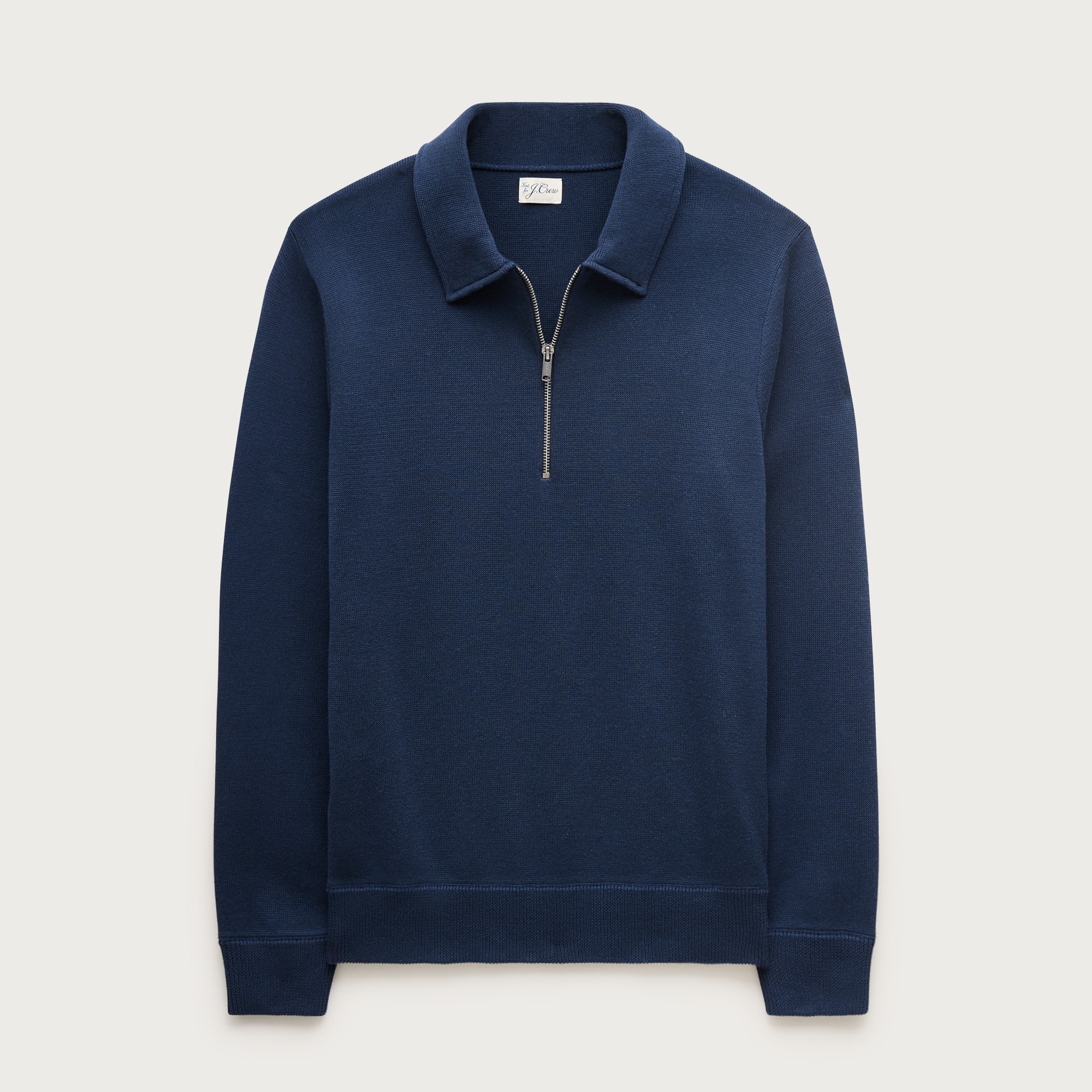 Quarter-zip sweater in milano-stitch cotton
