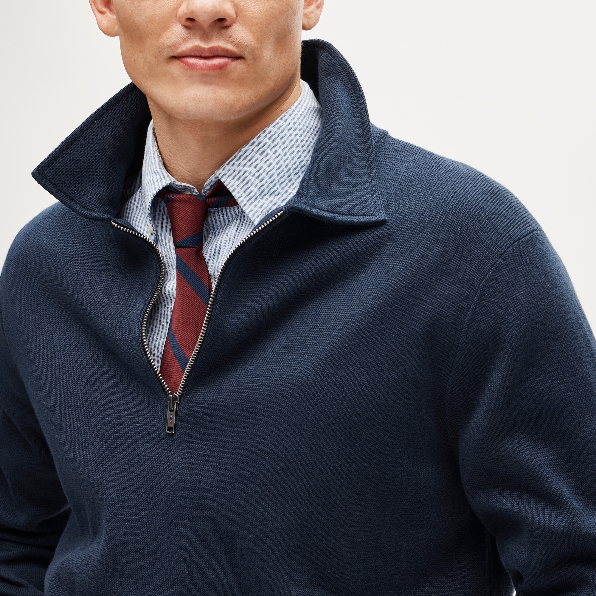 Quarter-zip Sweater In Milano-stitch Cotton For Men | J.Crew