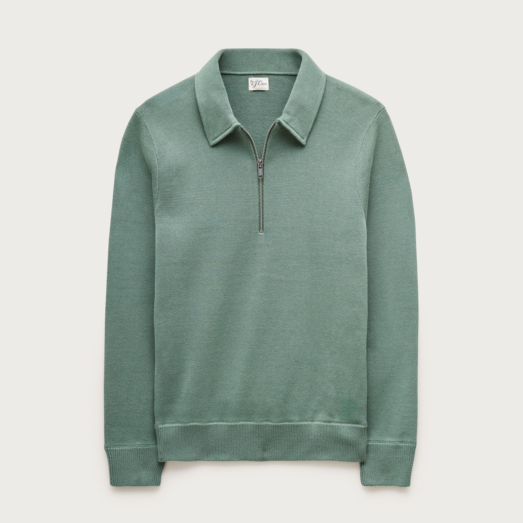 Quarter-zip sweater in milano-stitch cotton