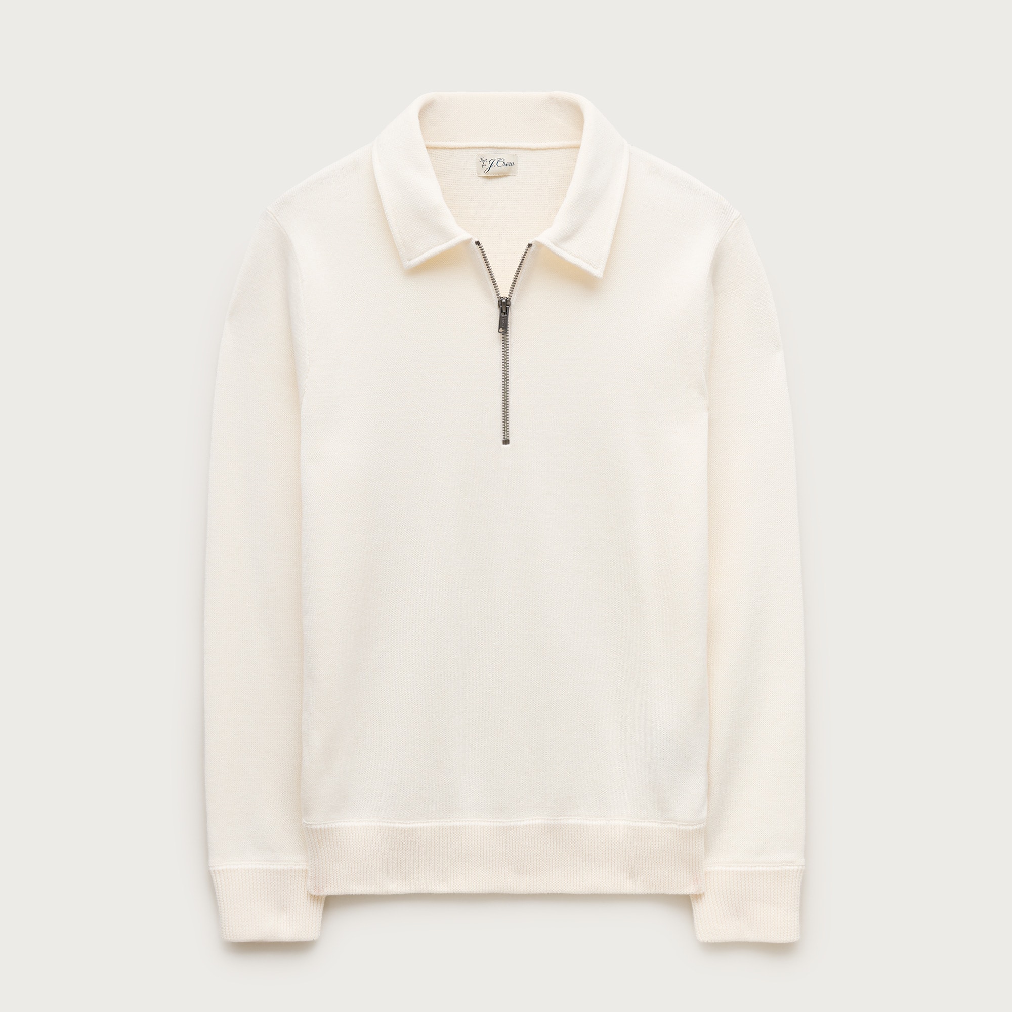 Quarter-zip sweater in milano-stitch cotton