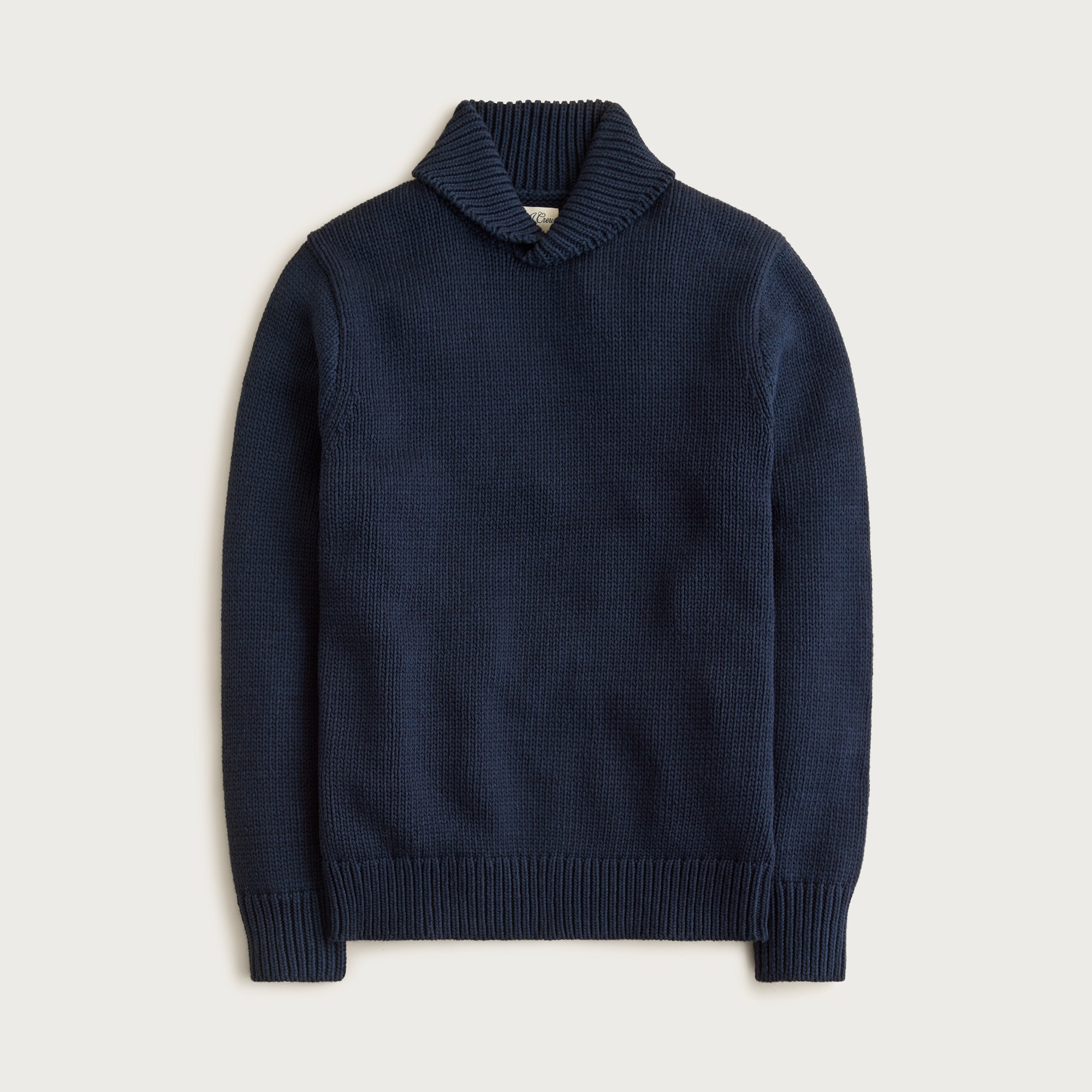 Cotton shawl-collar sweater