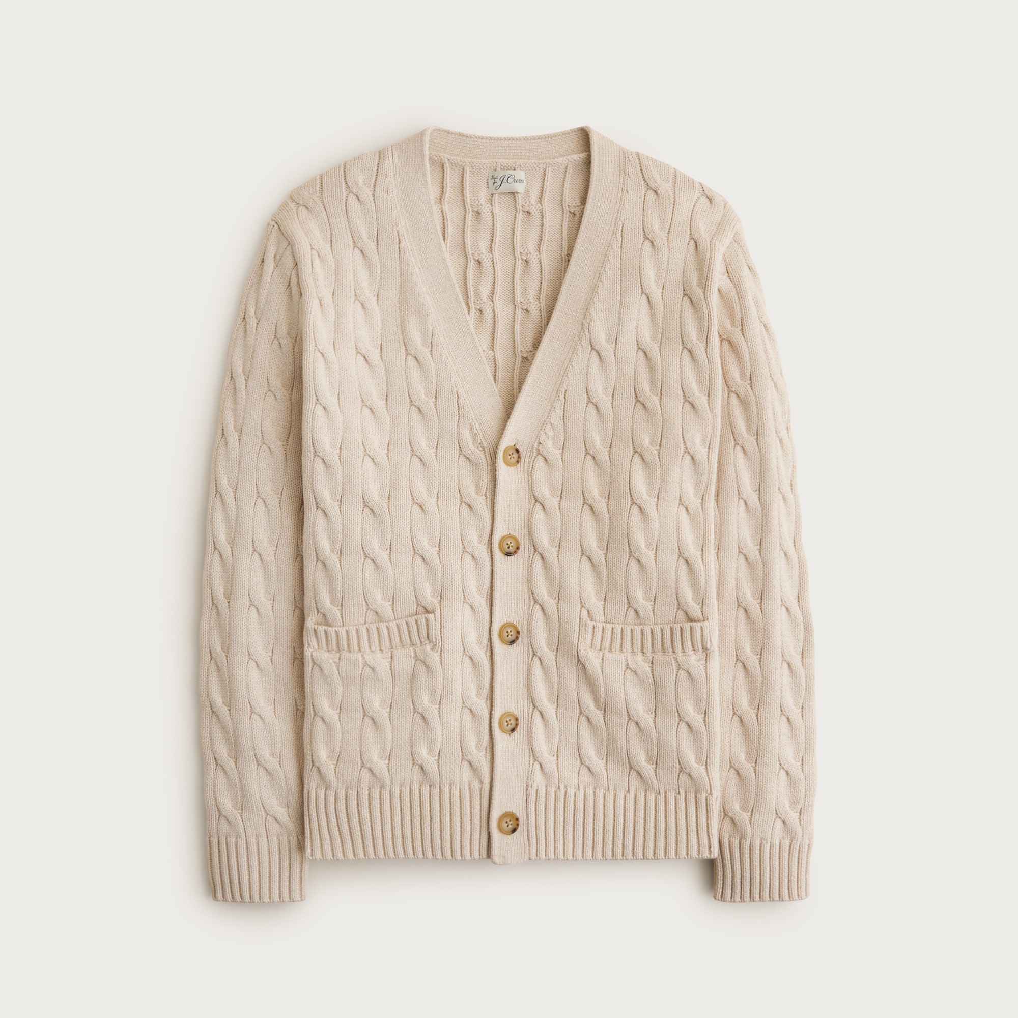 Heritage cotton cable-knit V-neck cardigan