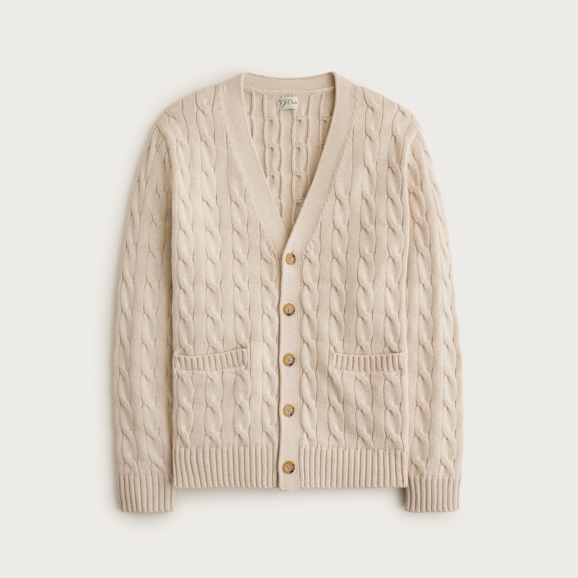 Heritage Cotton Cable-knit V-neck Cardigan For Men | J.Crew