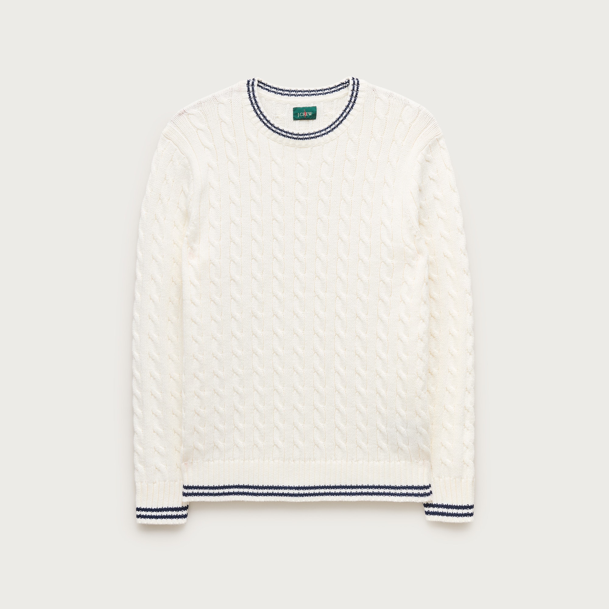 Heritage Cotton Tipped Cable-knit Sweater For Men | J.Crew