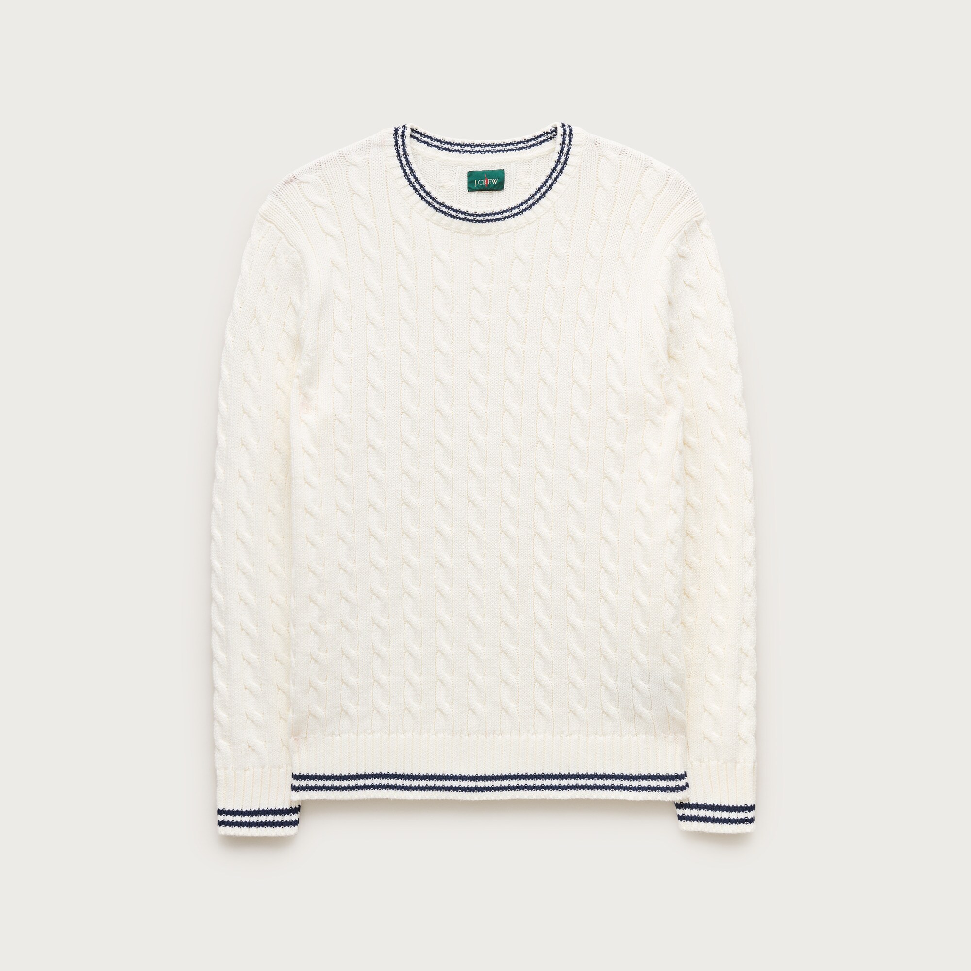 Heritage Cotton Tipped Cable-knit Sweater For Men | J.Crew