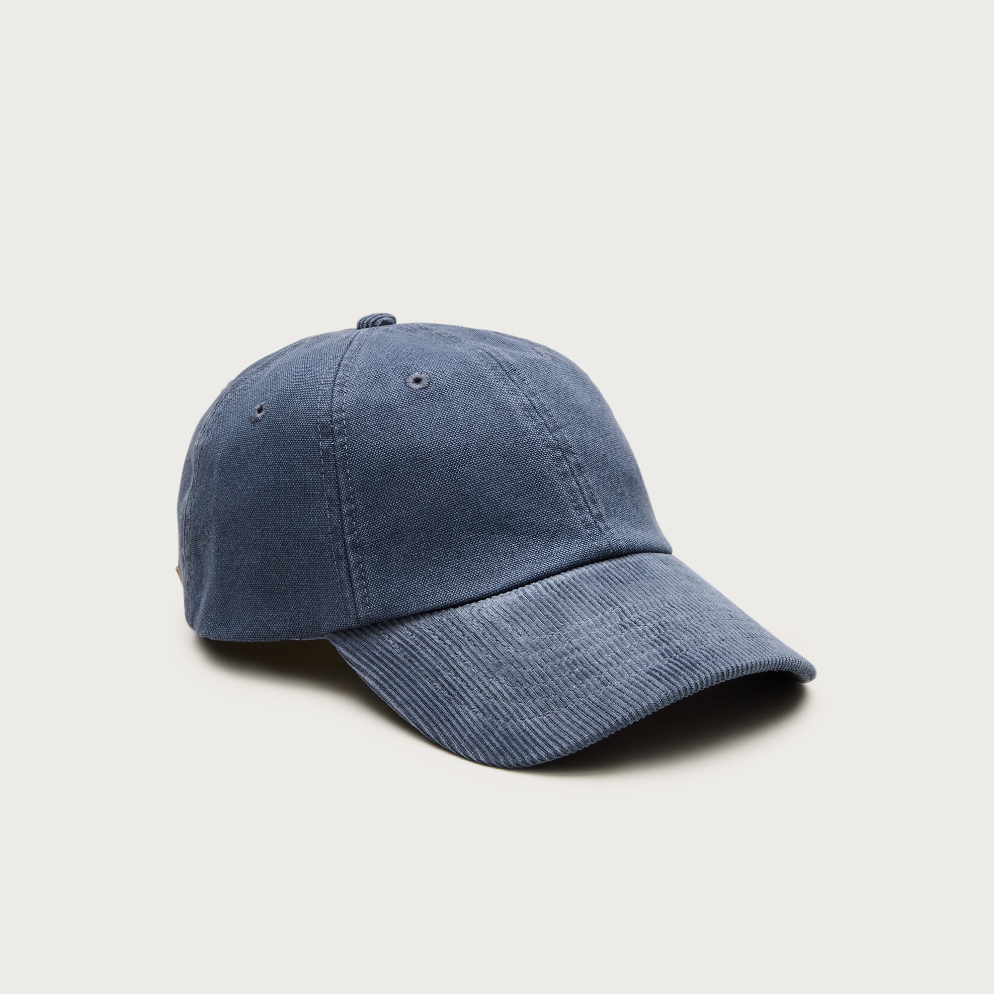 Cotton canvas cap with corduroy brim