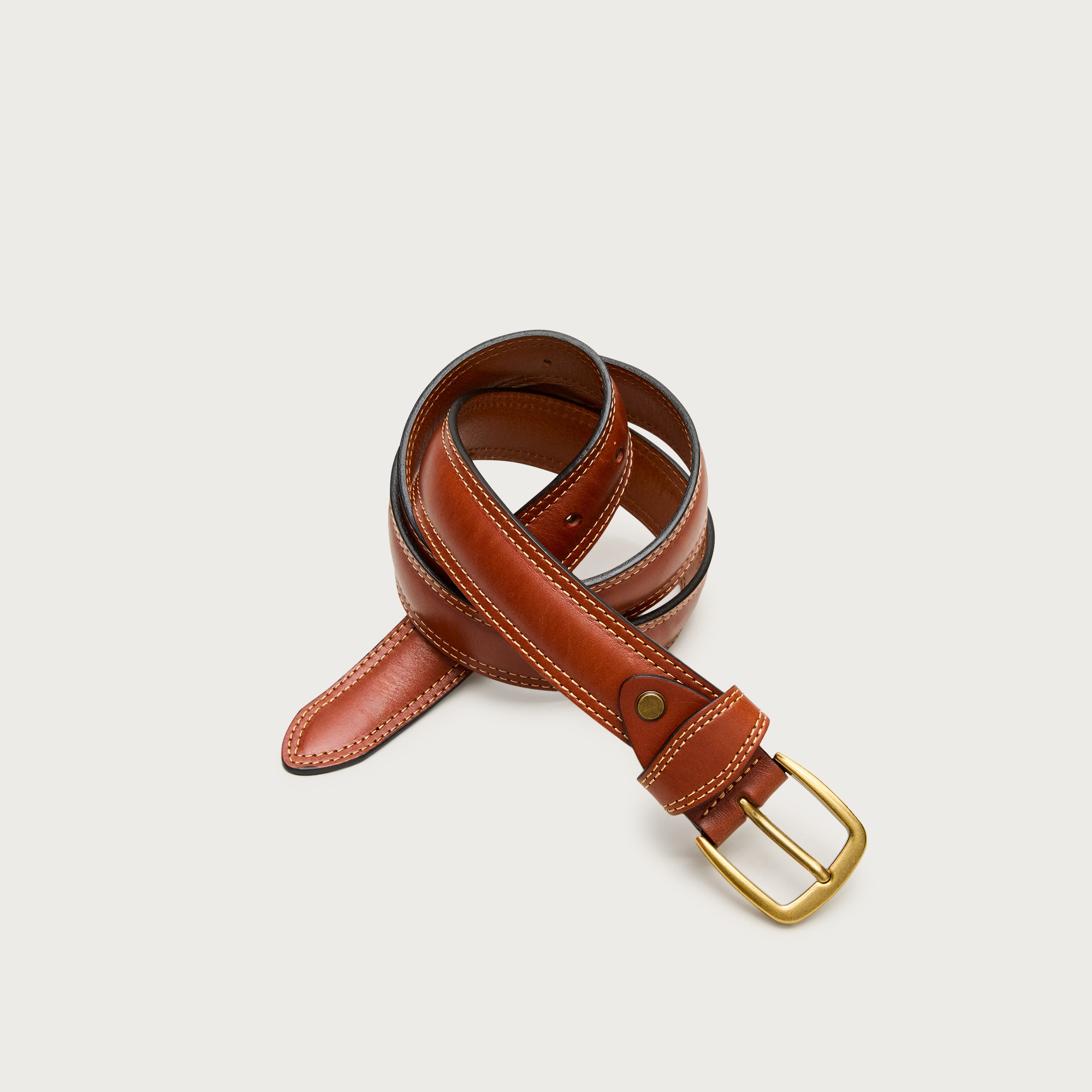 mens Contrast-stitch belt in leather
