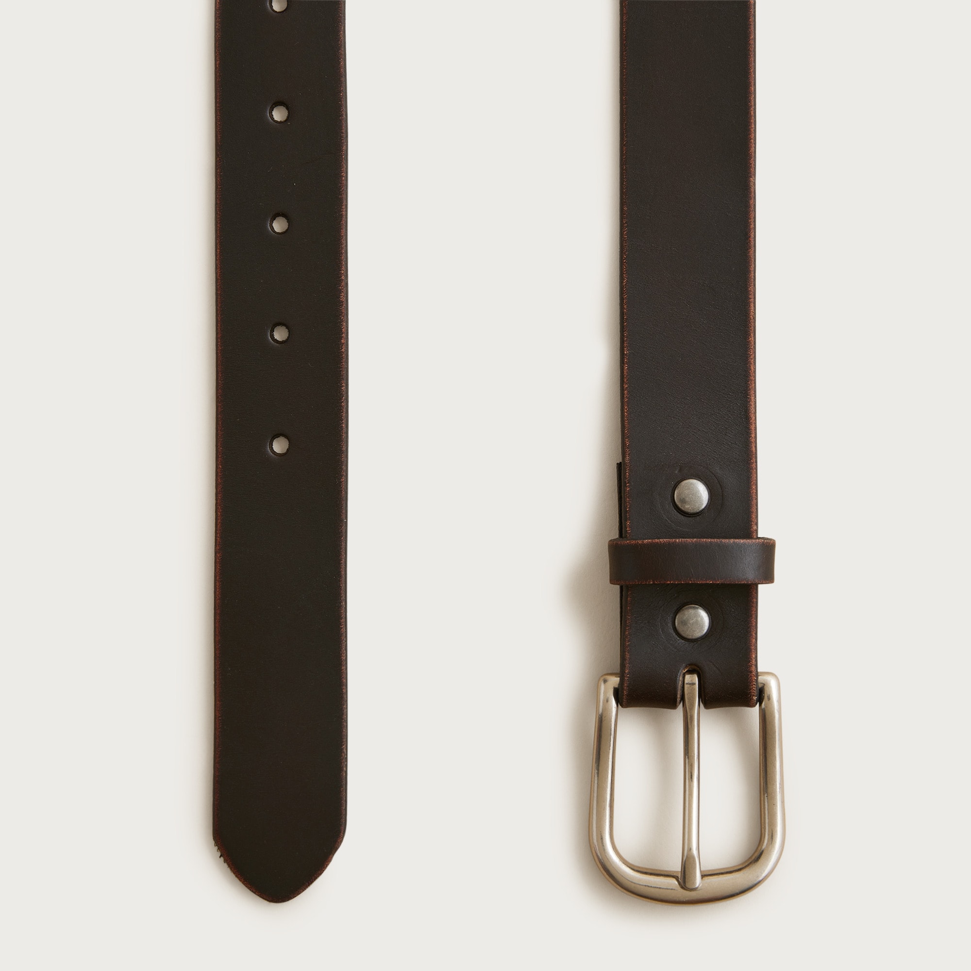 Round-buckle jeans belt in leather