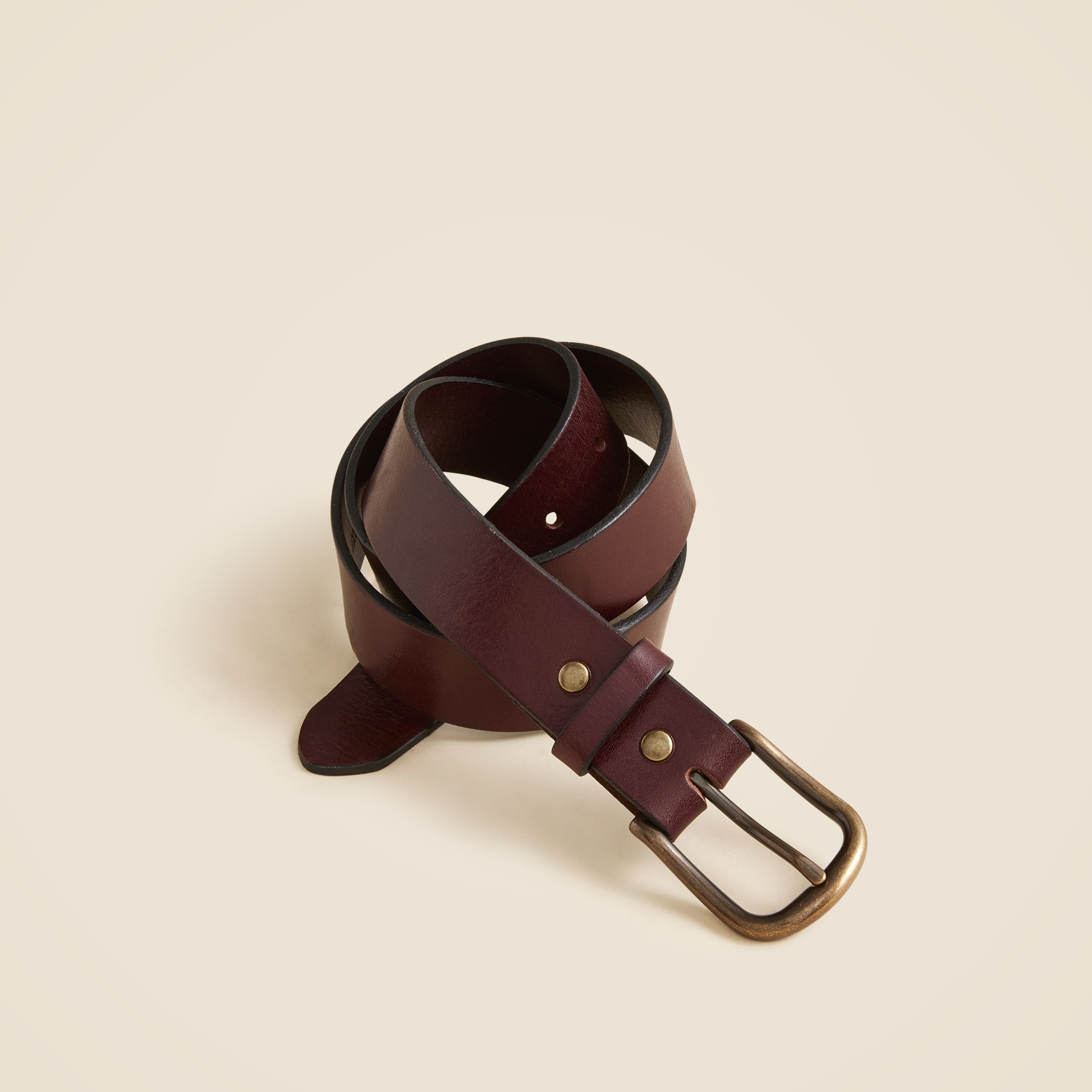 Round-buckle jeans belt in leather