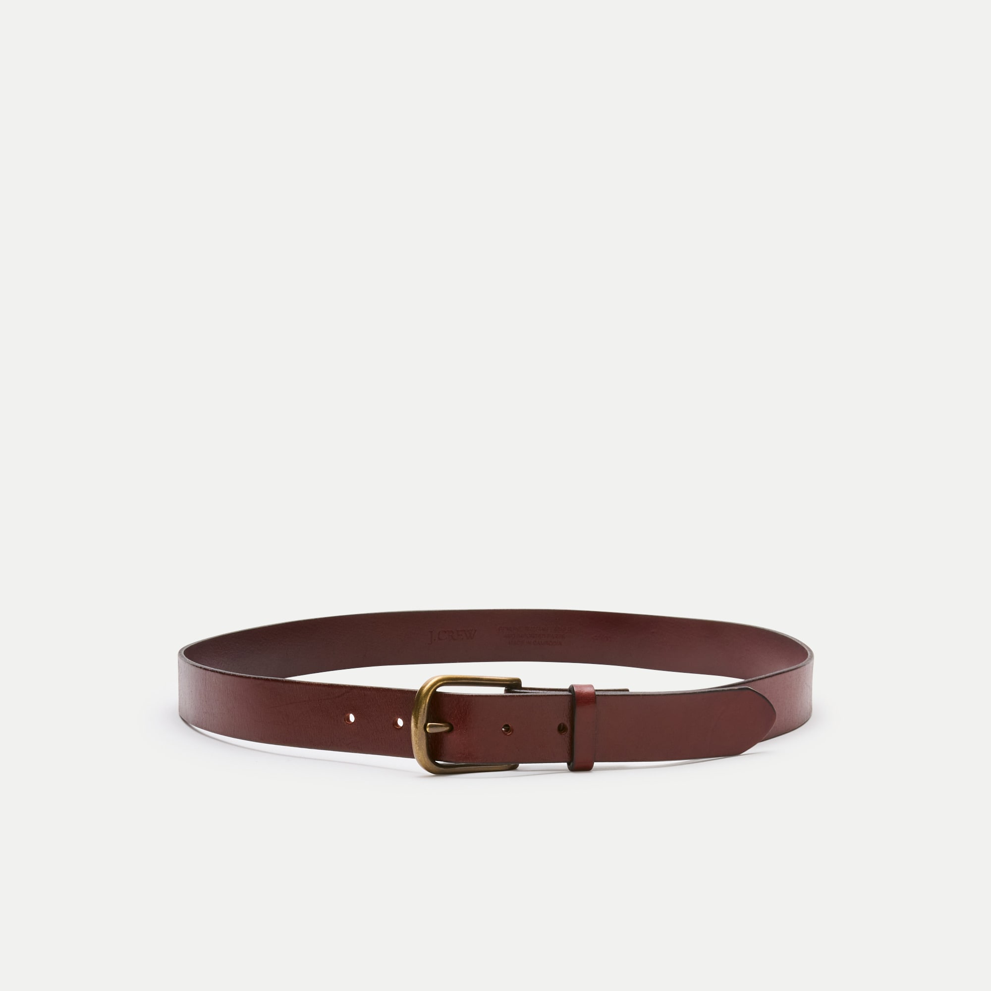 Round-buckle Jeans Belt In Leather For Men | J.Crew display picture 1