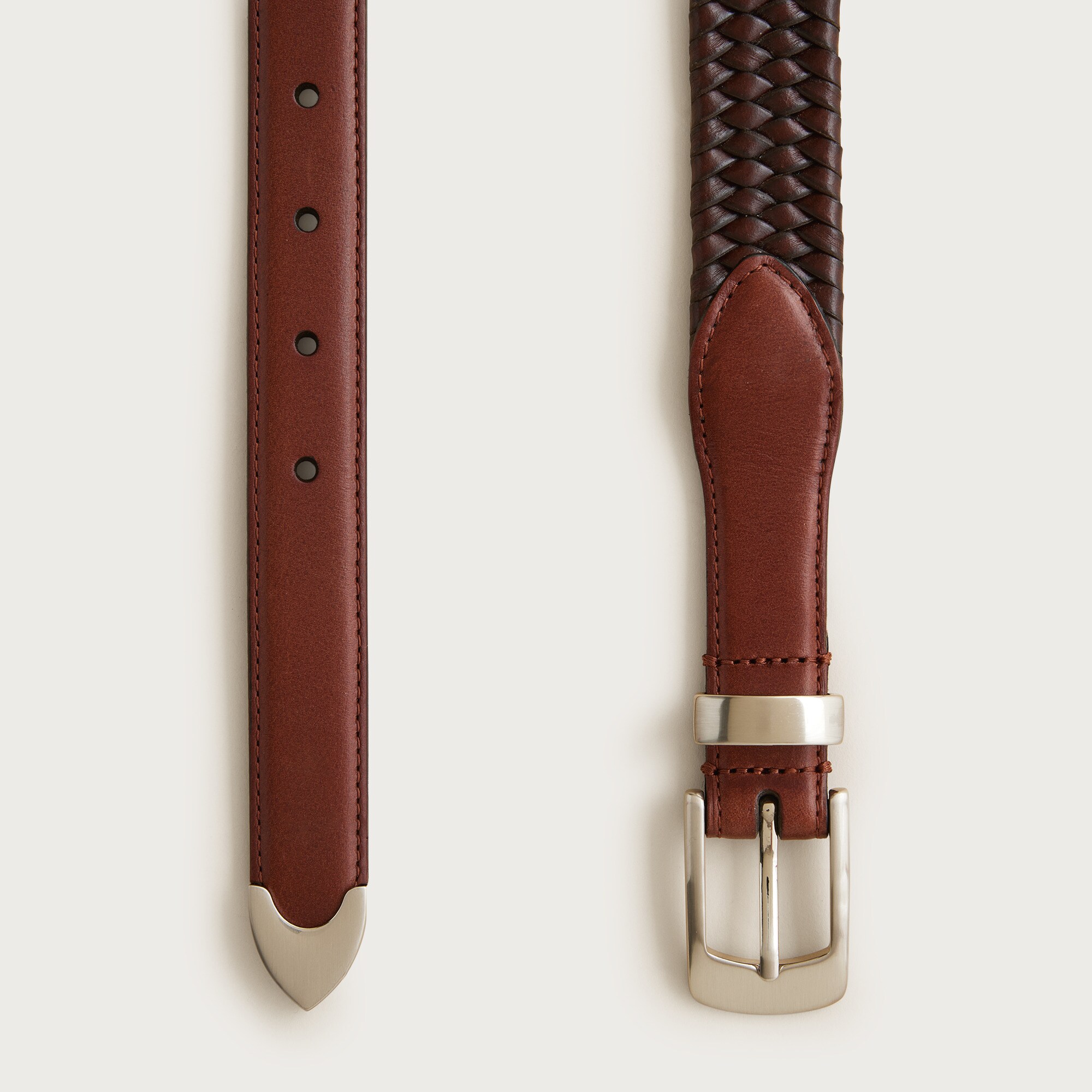 Braided western belt in leather